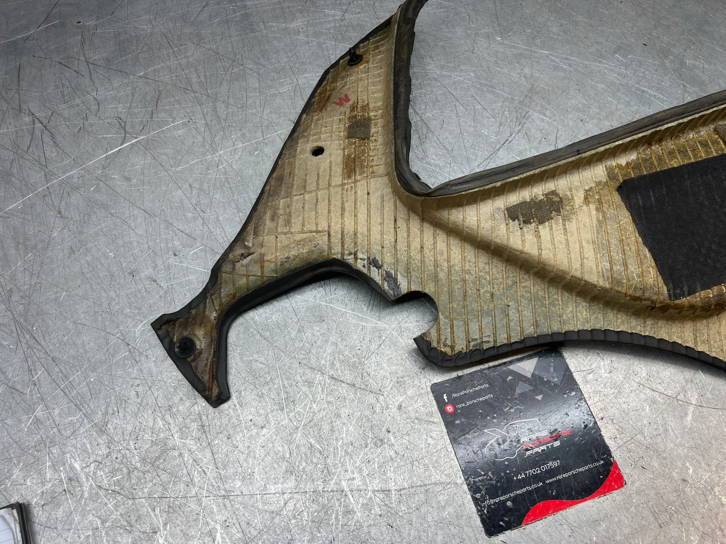 Porsche 944 black rear interior C Post trim card right side. Quarter panel trim used 944555022