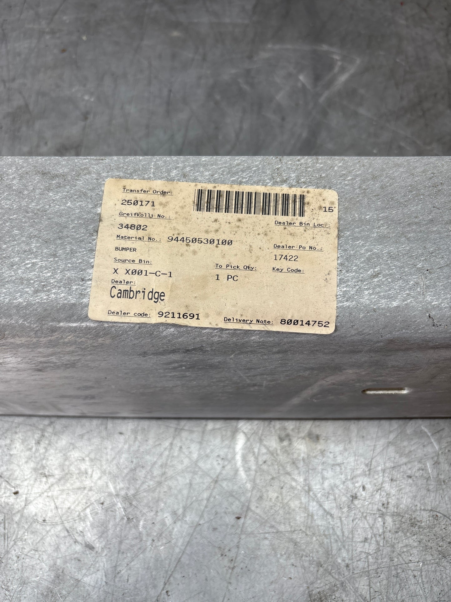 Porsche 944 Rear USA bumper, New 94450530100