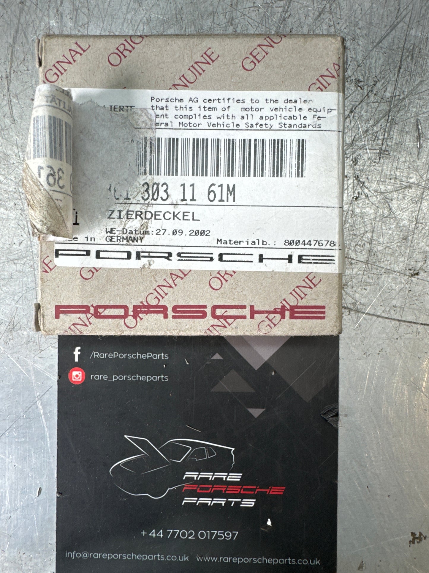 Porsche 993 Wheel Cap Silver With Black Crest 9933613031161M New