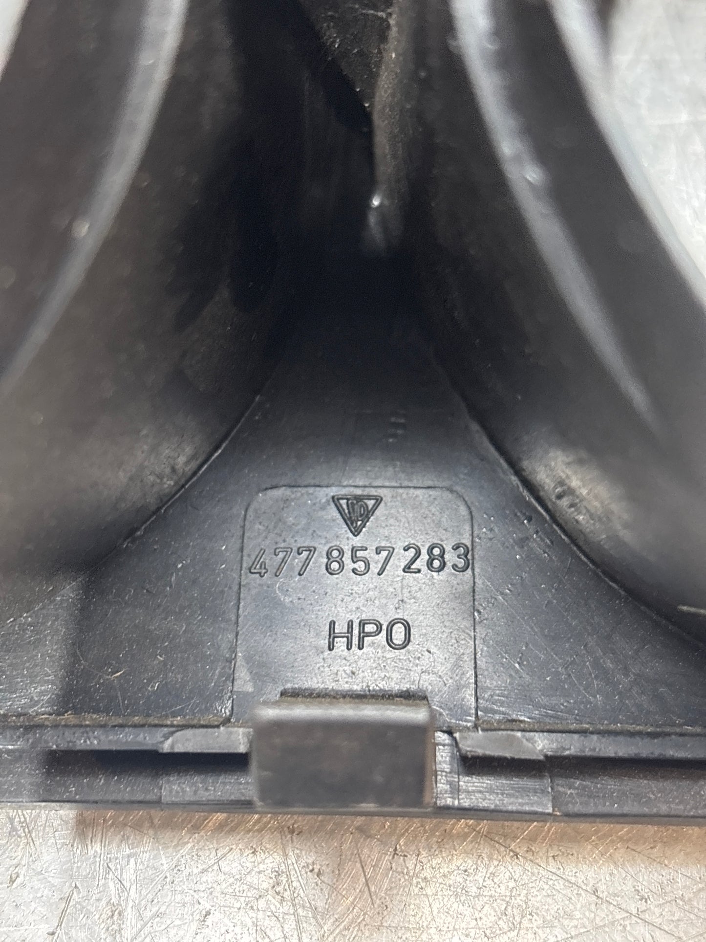 Porsche 924S dash binnacle dial panel speedo surround 477857283 black, with high beam hole, used