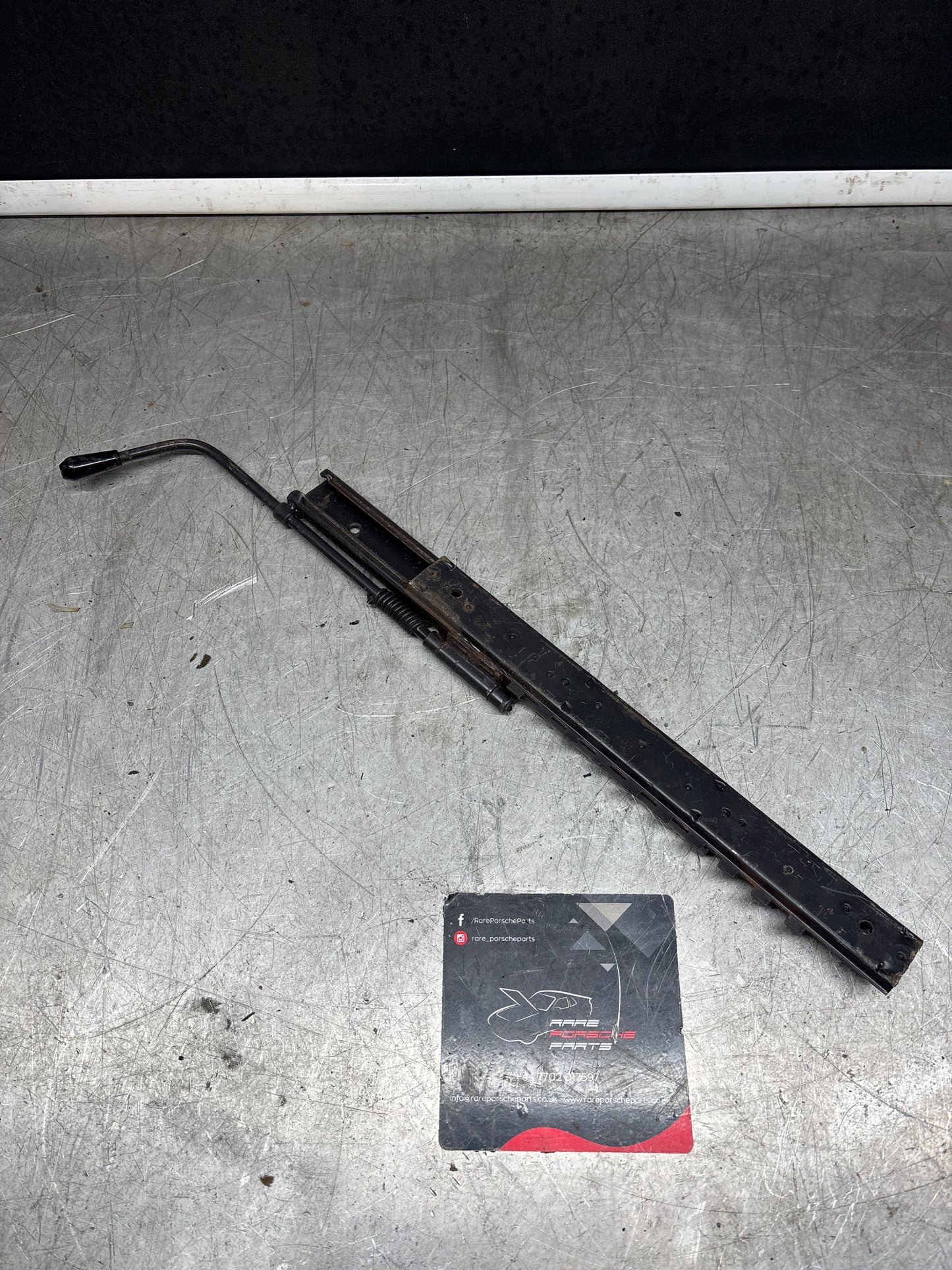 Porsche 924 944 911 left side seat runner with handle, used 92852148902