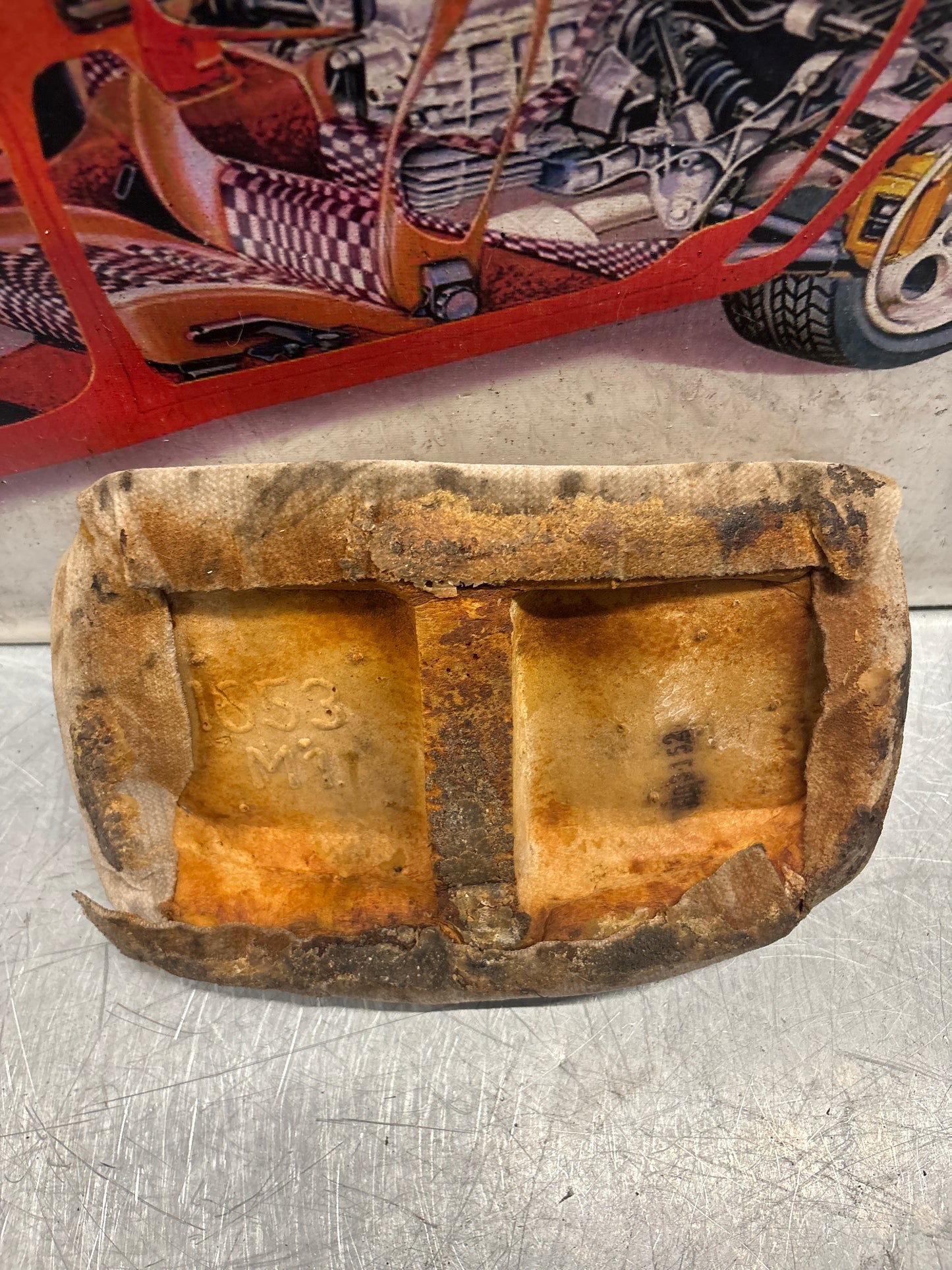 Porsche 928 rear right seat upper cushion, carpeted, beige, used 92852204650