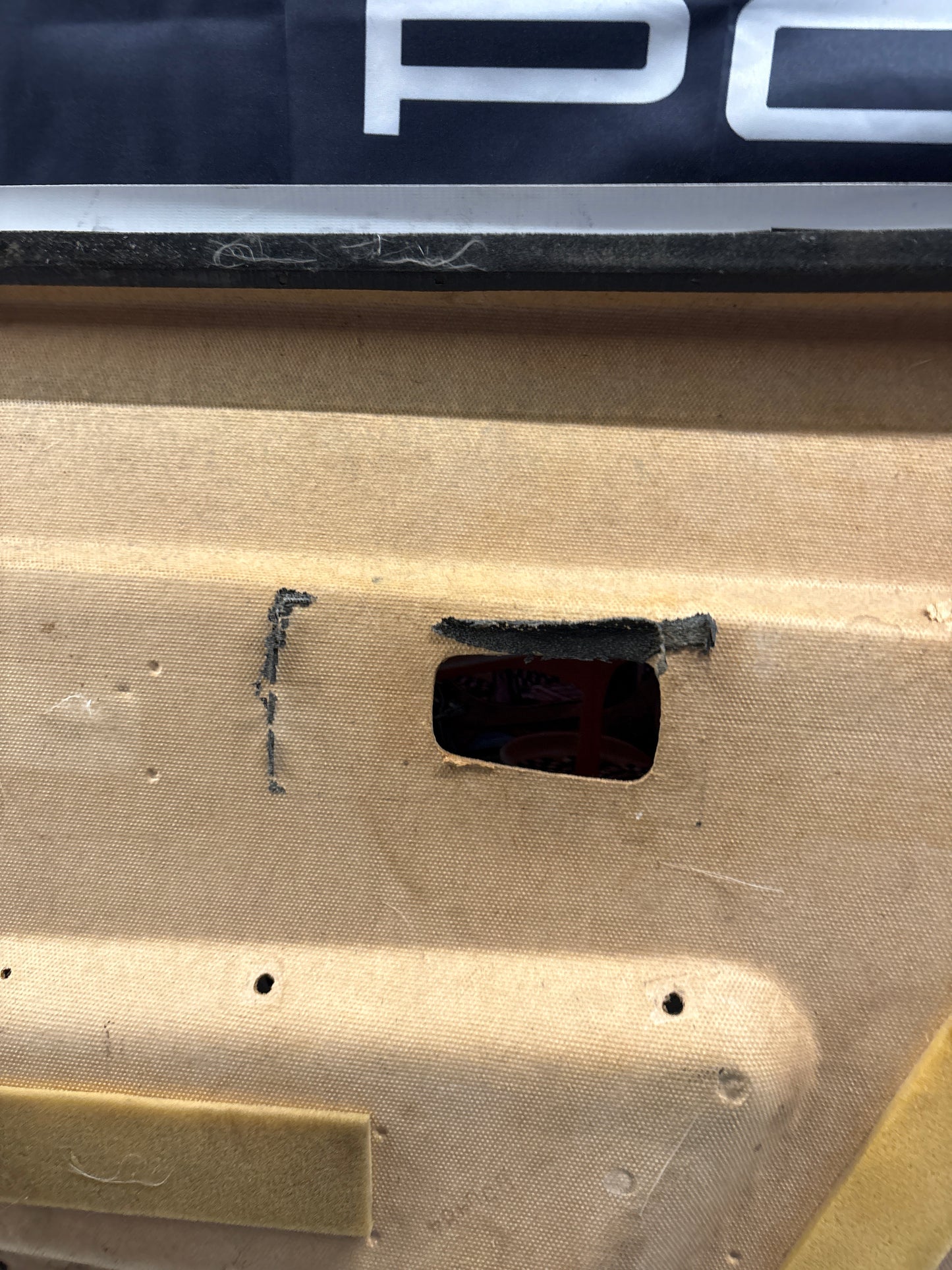 Porsche 924 brown/beige electric window door card, right, off side 477867012 used