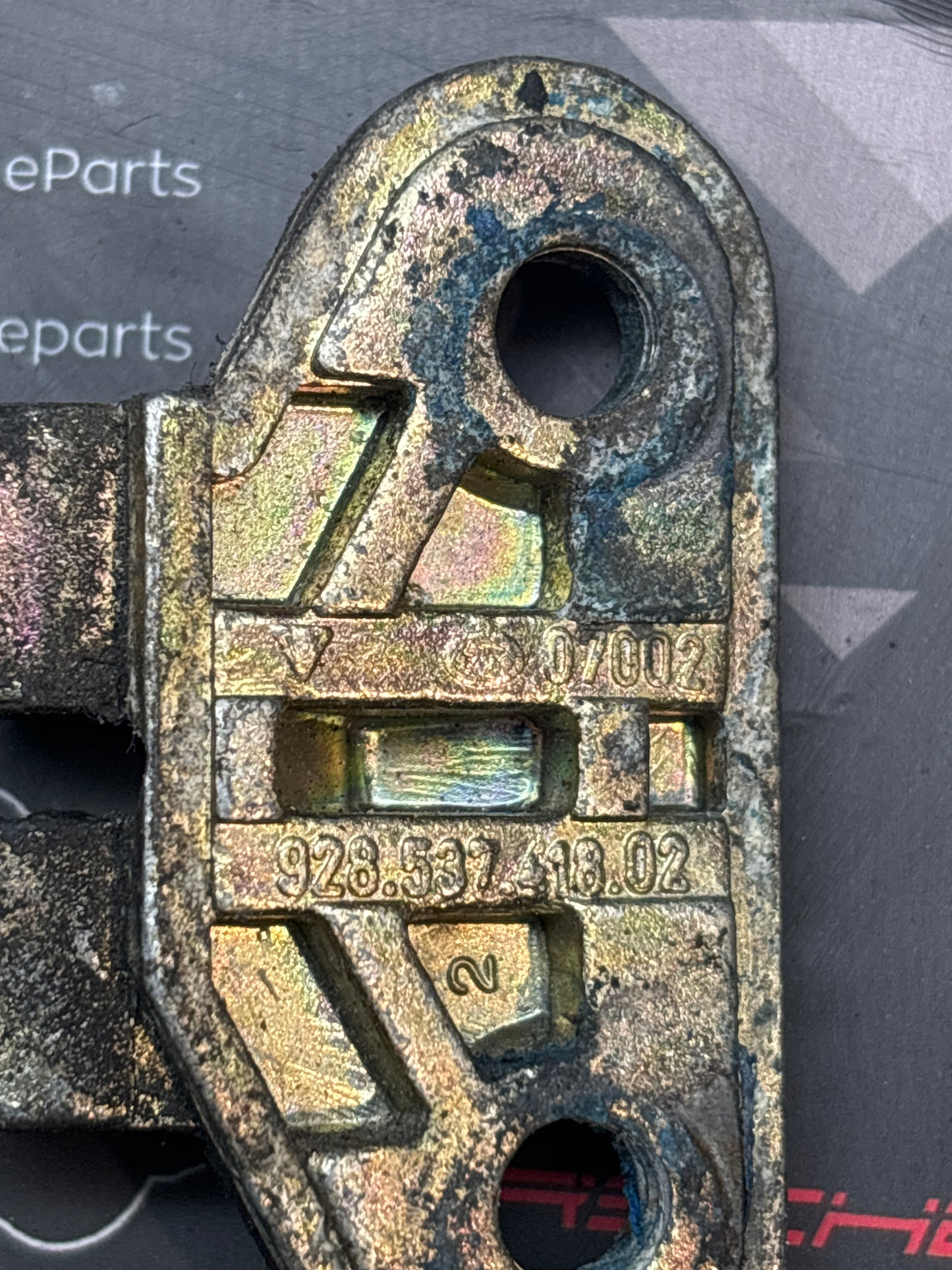 Porsche 924 944 928 door stop check strap bracket Right 92853741802 used