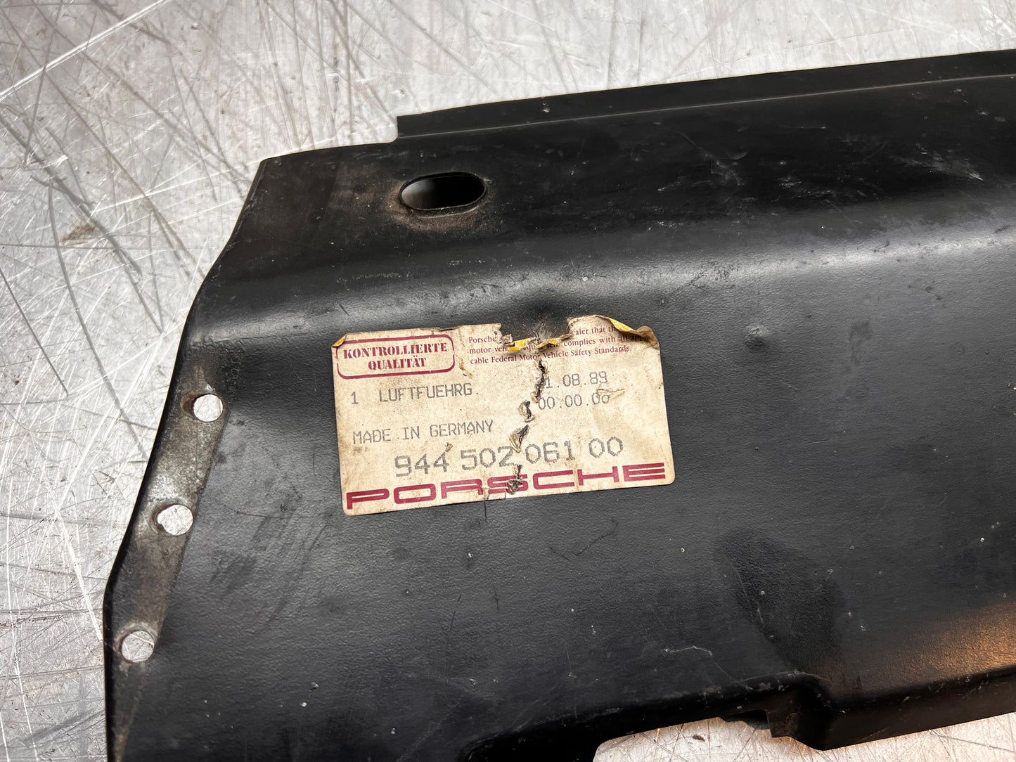 Porsche 924 944 air duct panel 94450206100 477805547, new, NOS