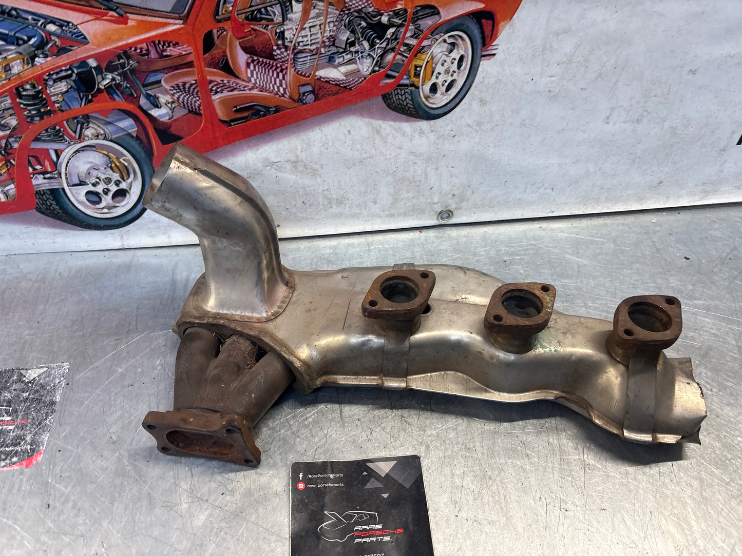 Porsche 911 964 right heat exchanger, used 96421104004