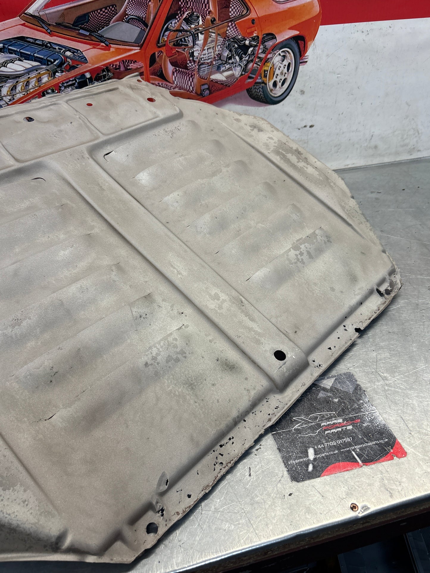 Porsche 924 early steel engine tray / belly pan / undertray used 477407583C refurbished