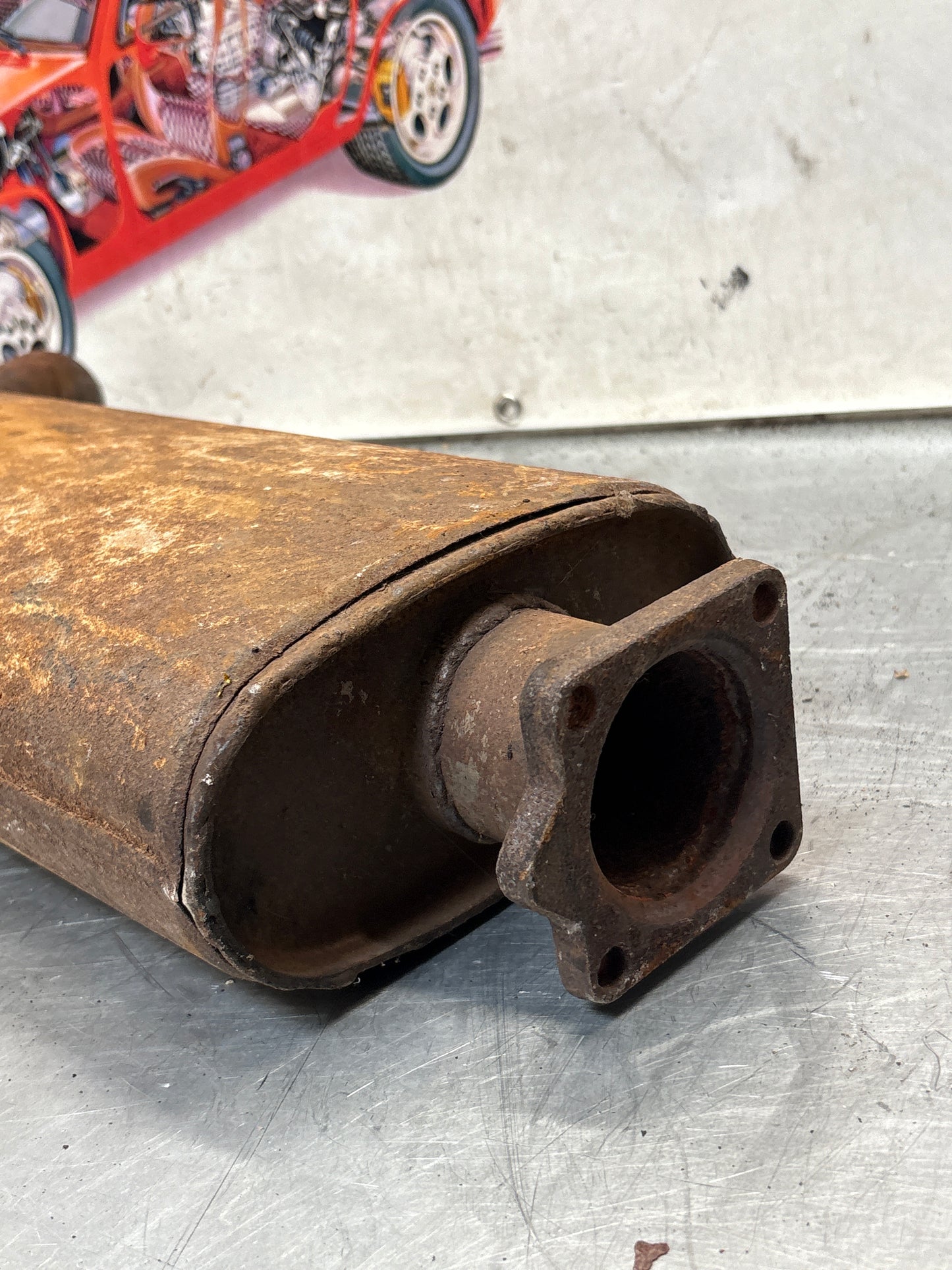 Porsche 928 front muffler, used 92811108203