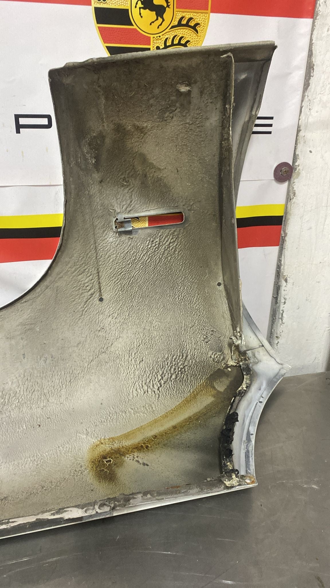 Porsche 928 S4 GT front left wing, used, 92850301111