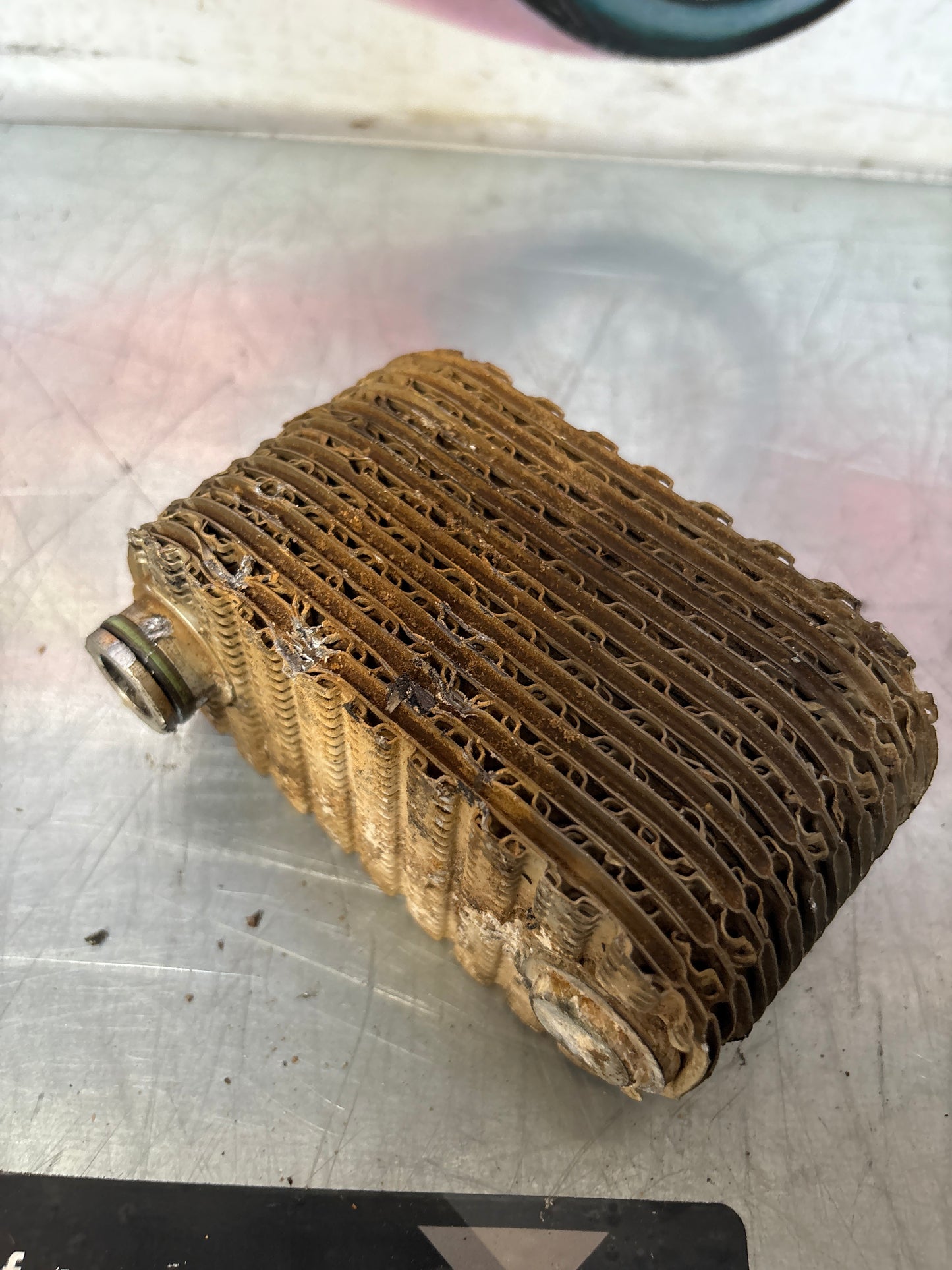 Porsche 924S 944 oil-water radiator, oil cooler, heat exchanger 94410716501 used