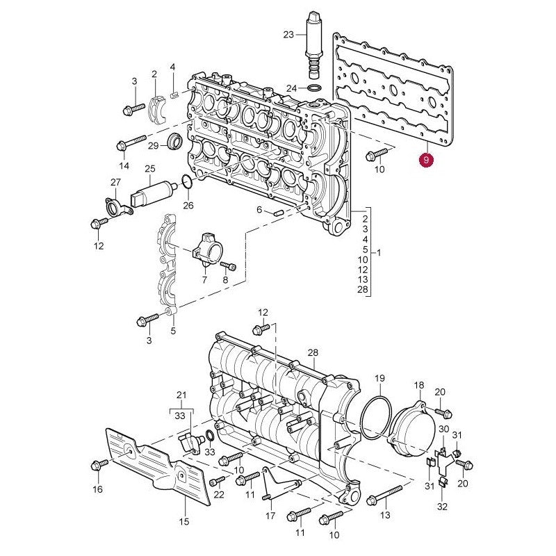 Porsche 996 997 Camshaft Housing Gasket, Left, 99610561375 New