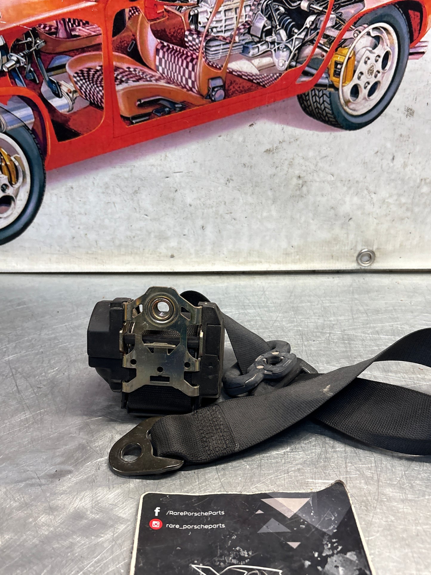 Porsche 911 996 front left seatbelt, used 99680303503