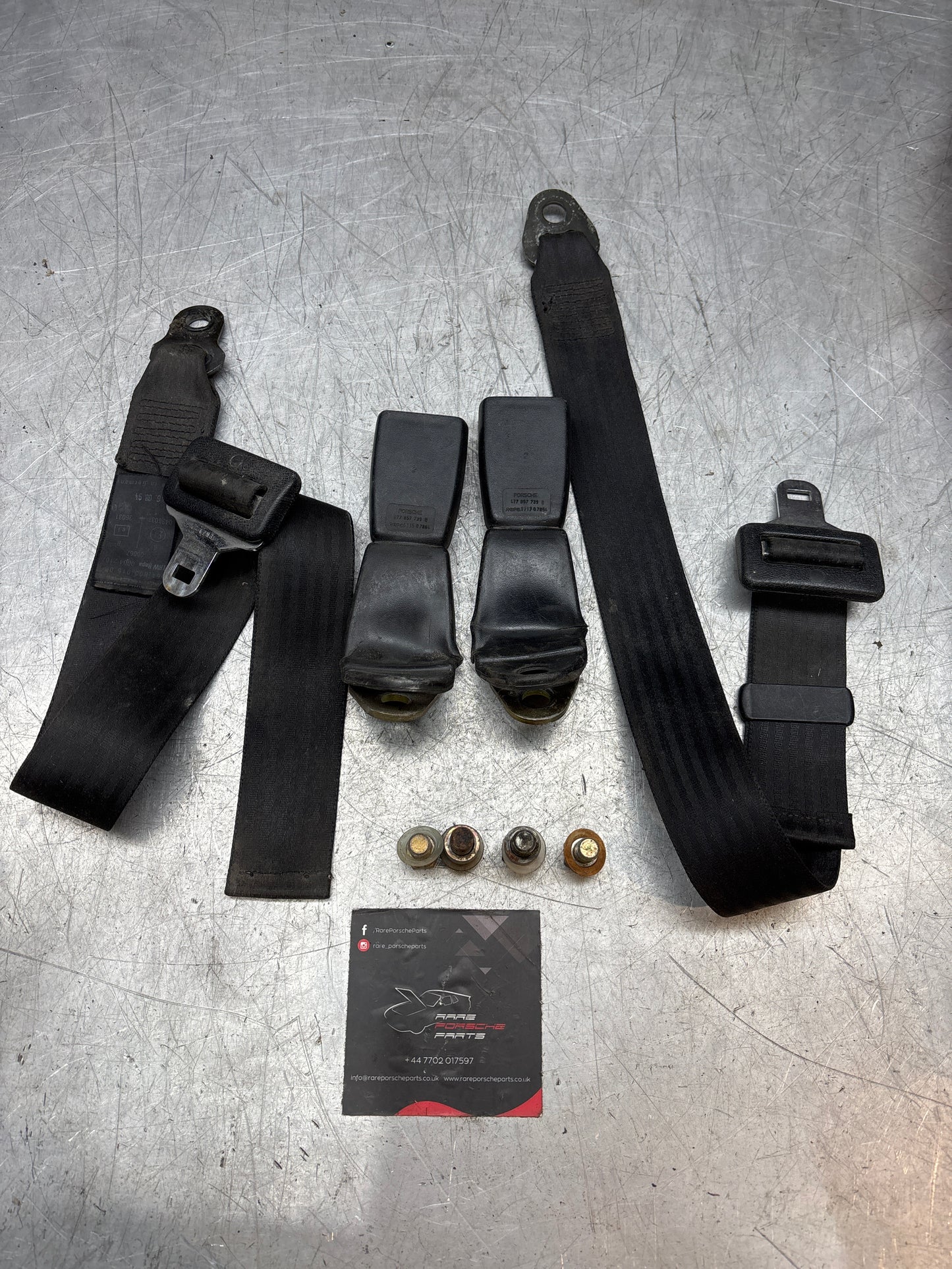 Porsche 924/944 rear 2 point static seat belt 477857795 used