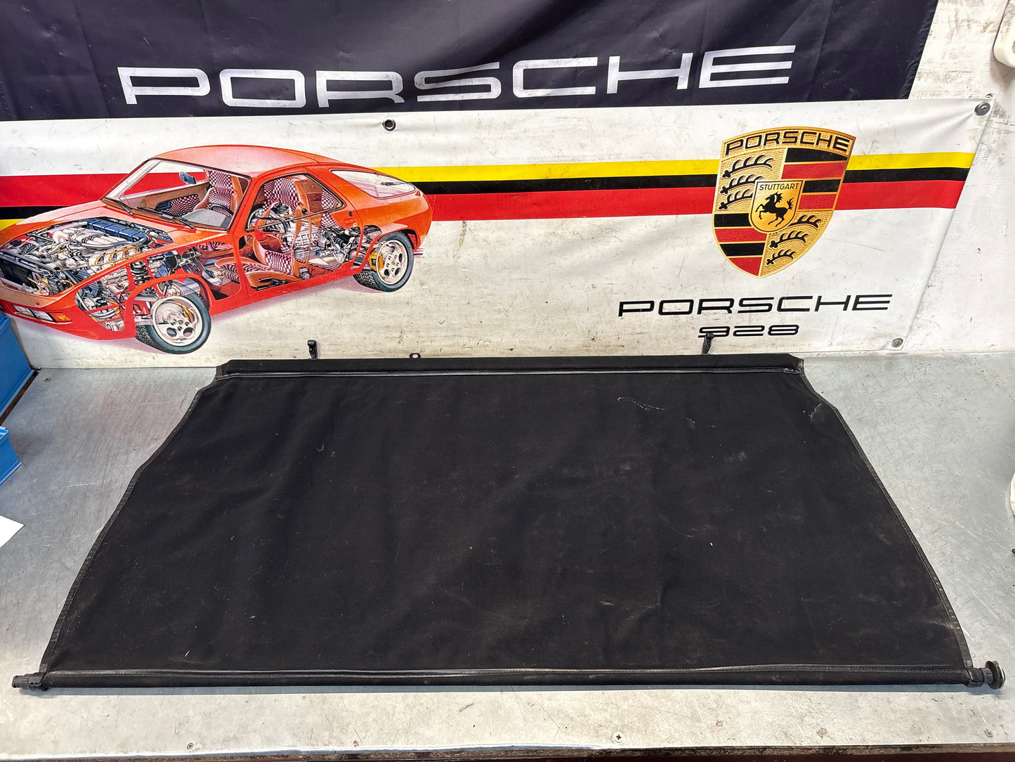 Porsche 944 89- / 968 Rear Luggage compartment cover, BLACK. For cars with rear seats, split 9445550270270G
