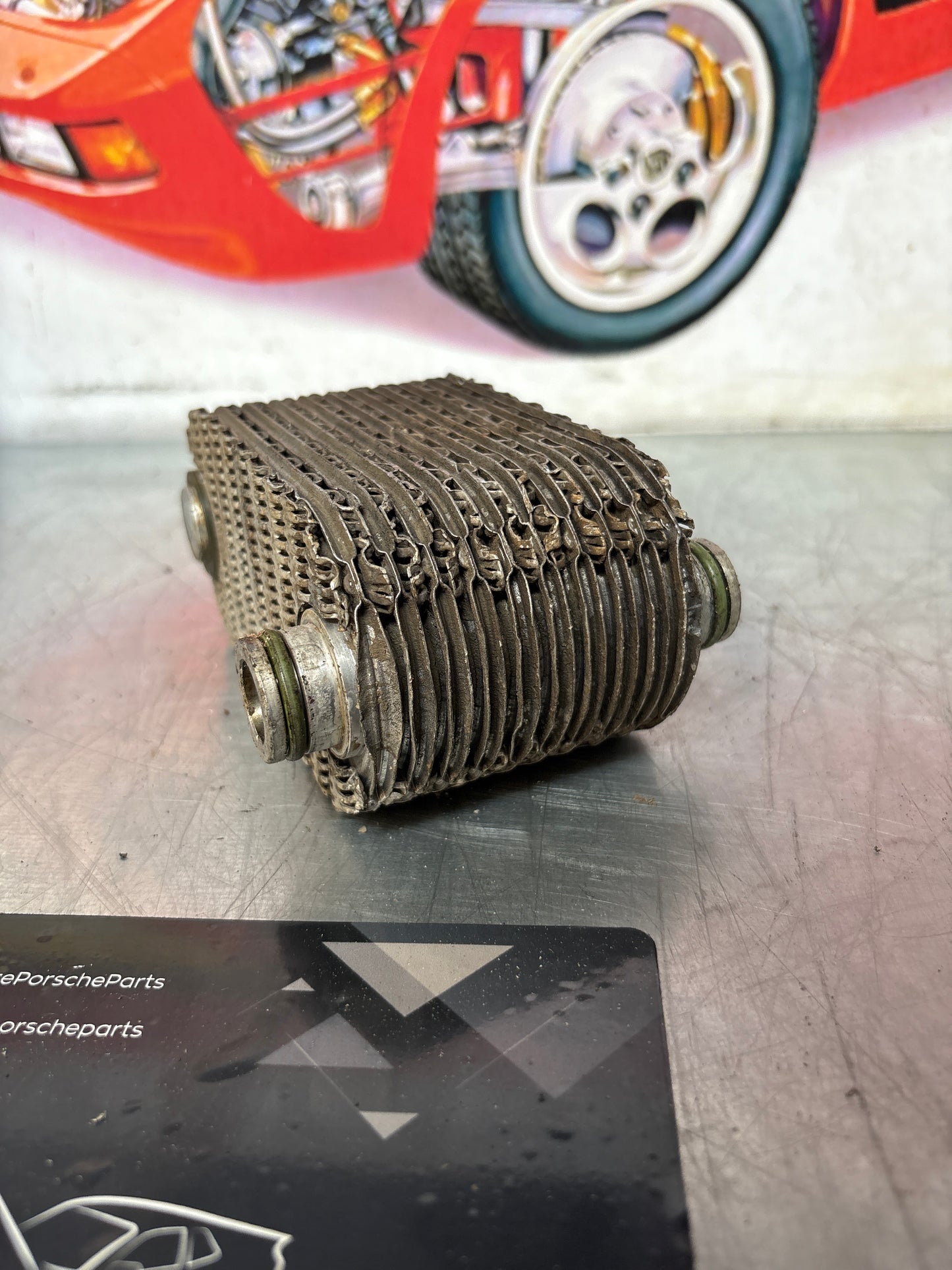 Porsche 924S 944 oil-water radiator, oil cooler, heat exchanger 94410716501 used