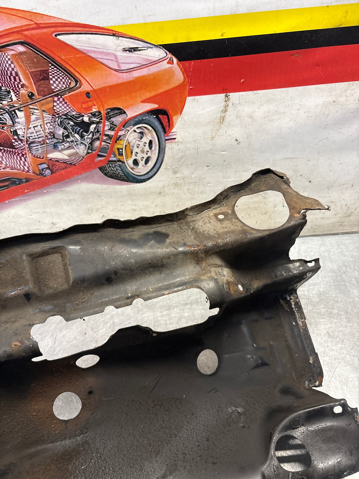 Porsche 914 cylinder cover heat shield, used 022119299A