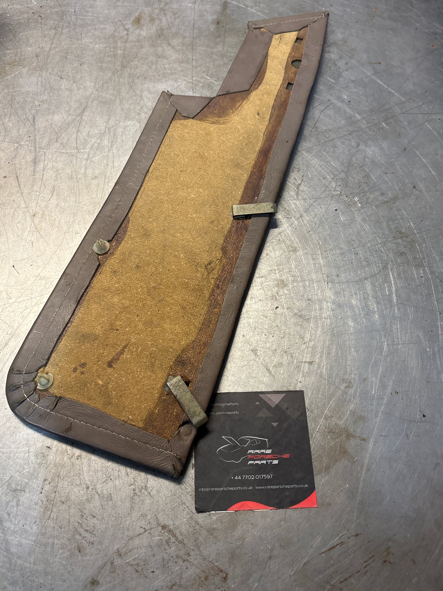 Porsche 928 door card insert panel, right, brown, 92855505202, used