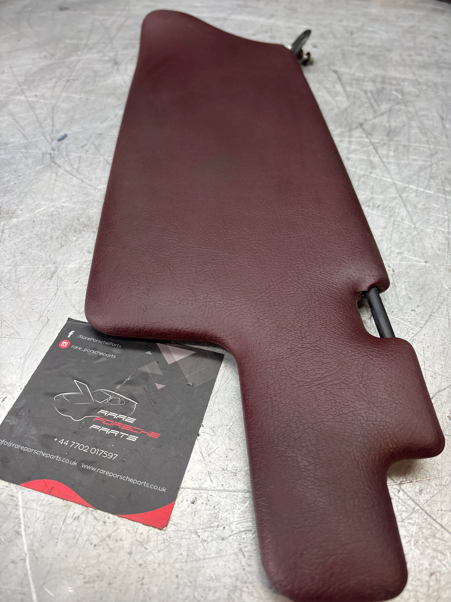 Porsche 944 right O/S sun visor in burgundy, used for late cars 94473103201