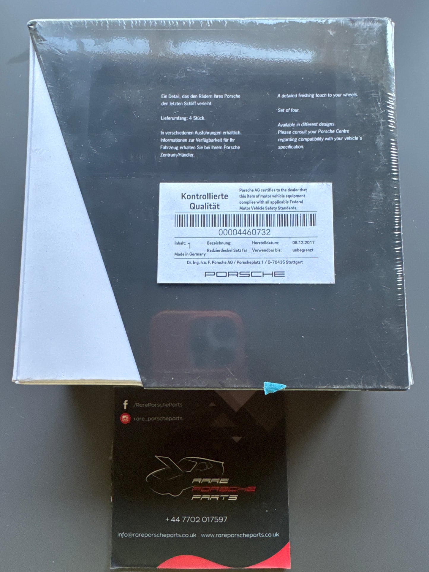 Porsche wheel centres set, genuine, 00004460732 New