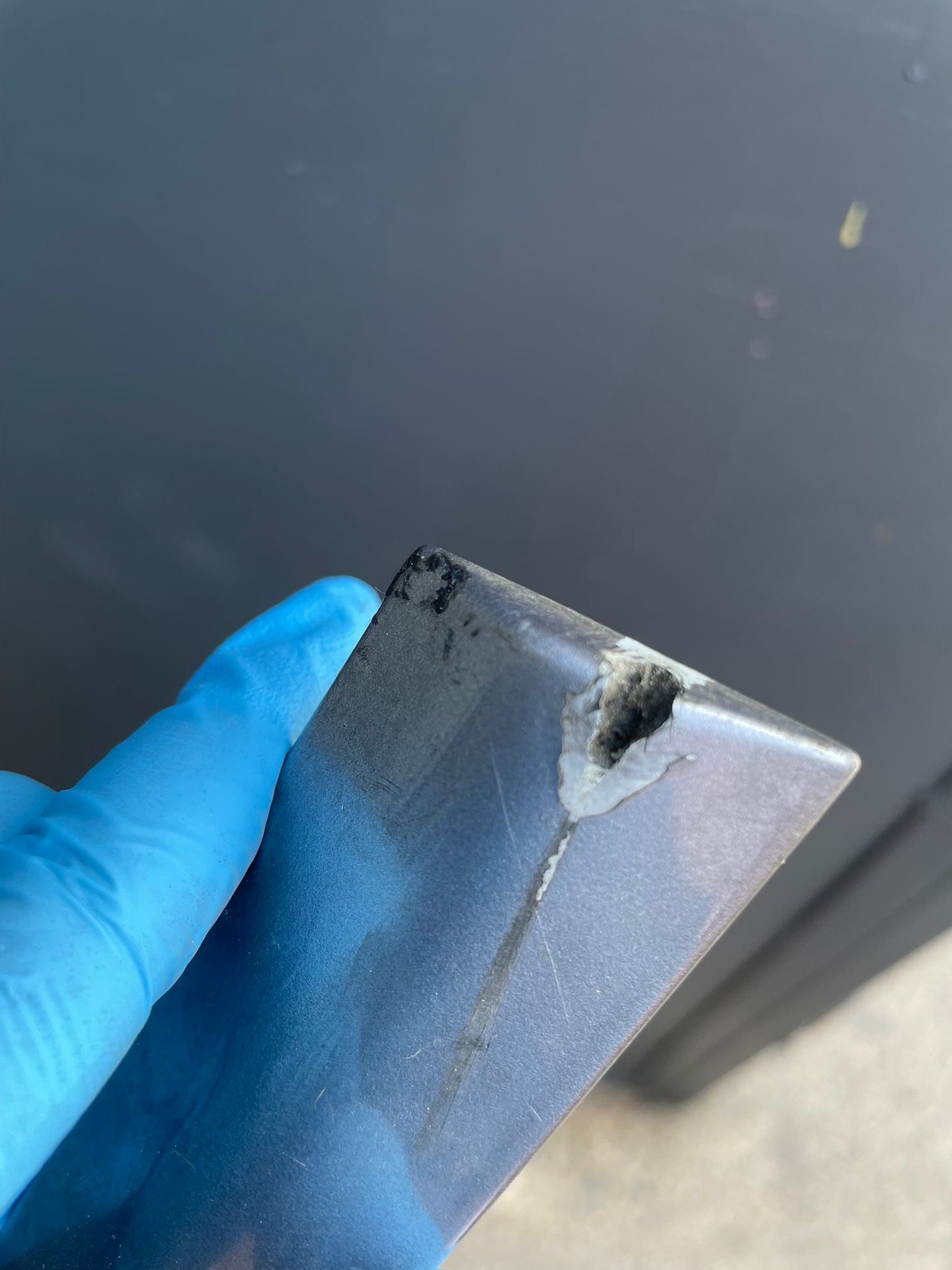 Porsche 928 right side front wing molding trim, used 92855903803