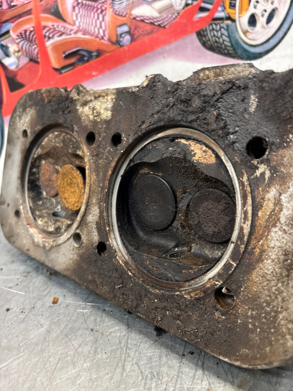 Porsche 914, cylinder head, right side, used 021101371Q