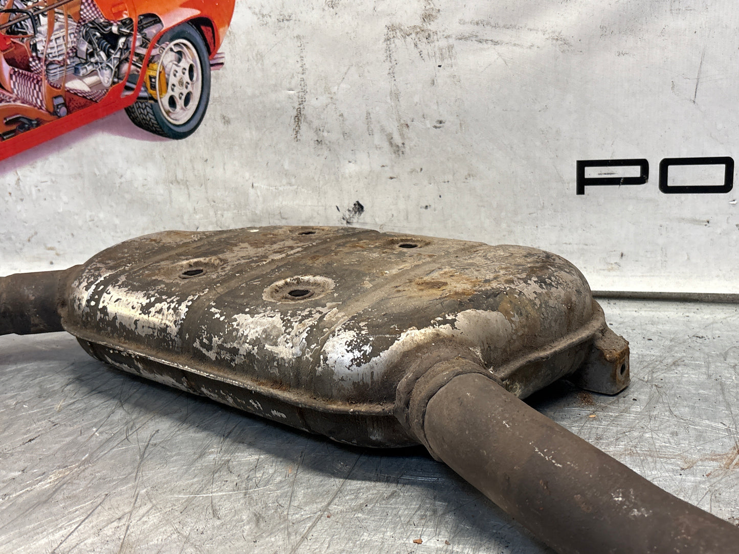 Porsche 928 Right side silencer, used 92811109401