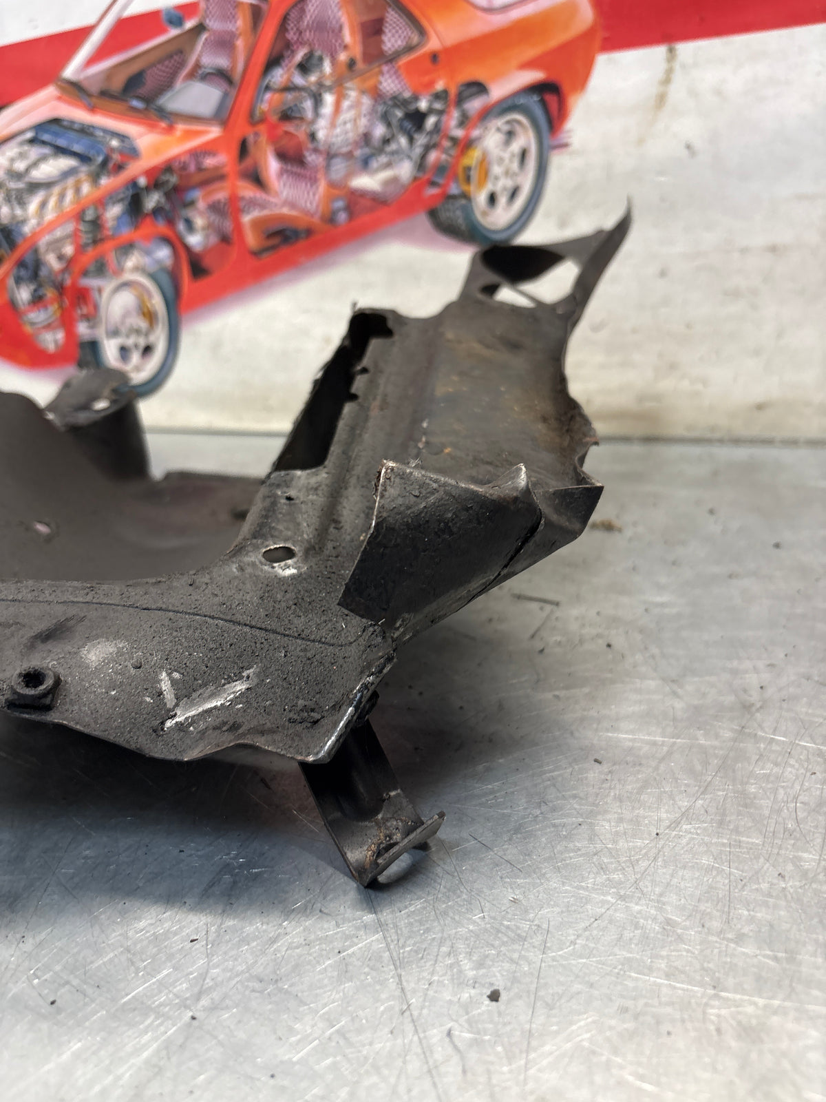 Porsche 914 cylinder cover heat shield, 022119300A Used