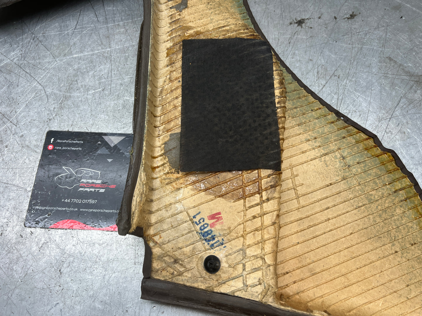 Porsche 944 brown rear interior C Post trim card left side. Quarter panel trim used 944555021