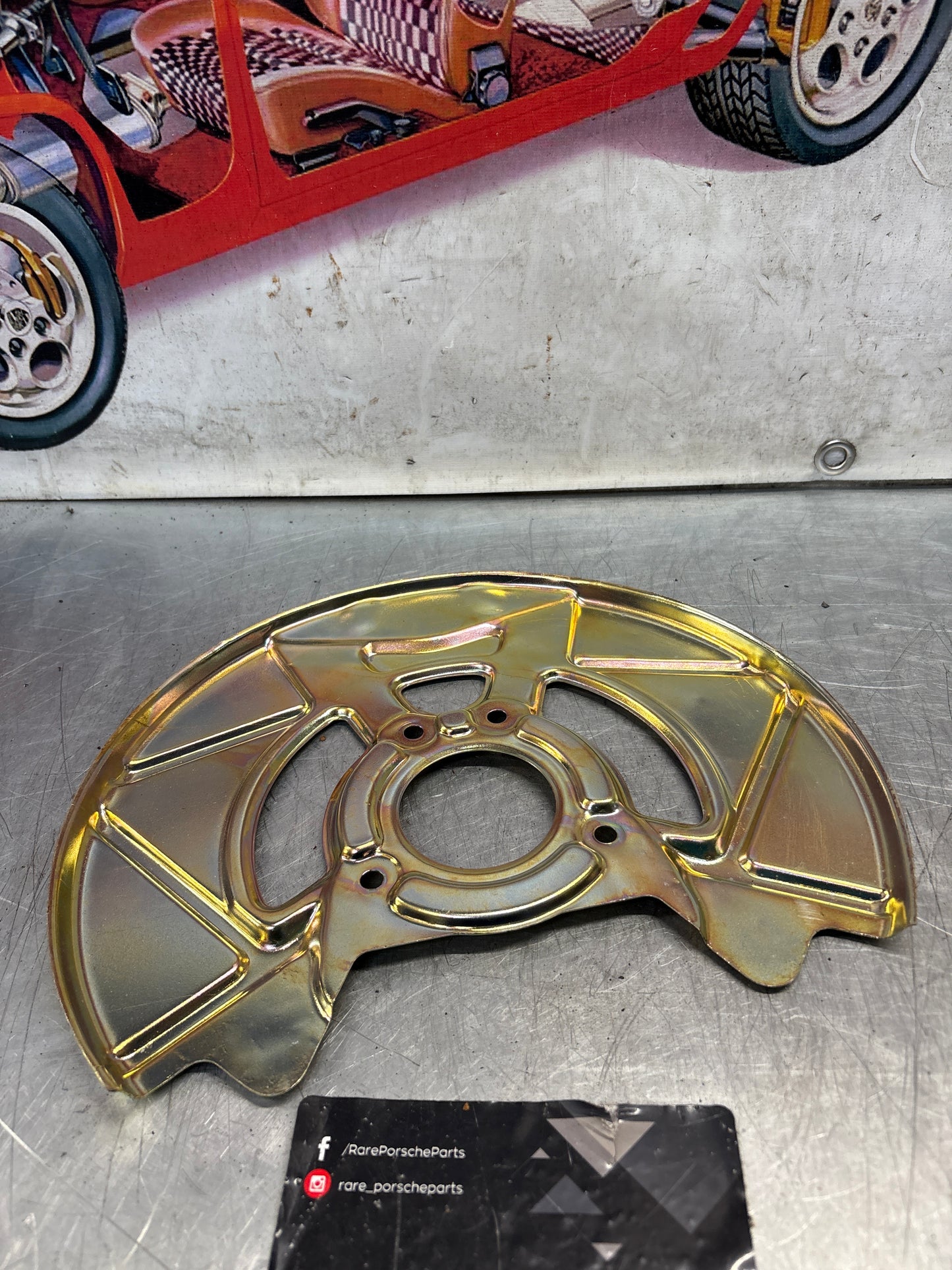 Porsche 924S 944 front disc dust backing plate, refurbished 94435108501