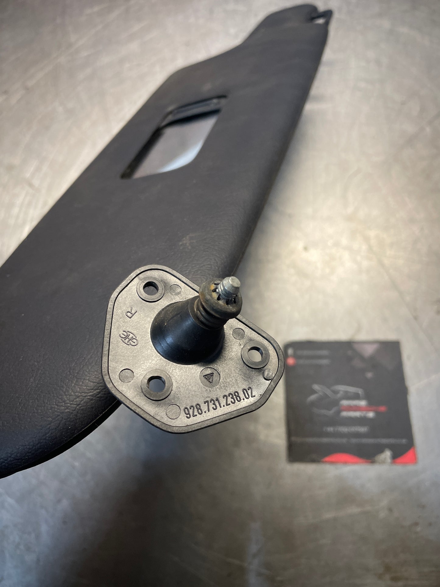 Porsche 928 Marine blue sun visor, with mirror, used right 92873123802