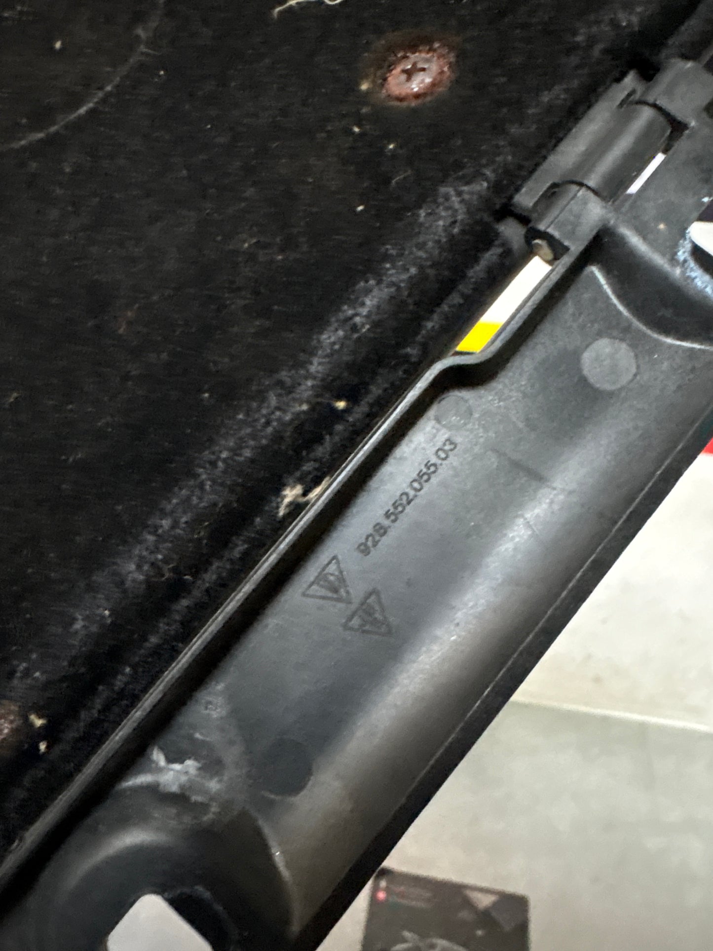 Porsche 944 black glovebox door, used 94455212300