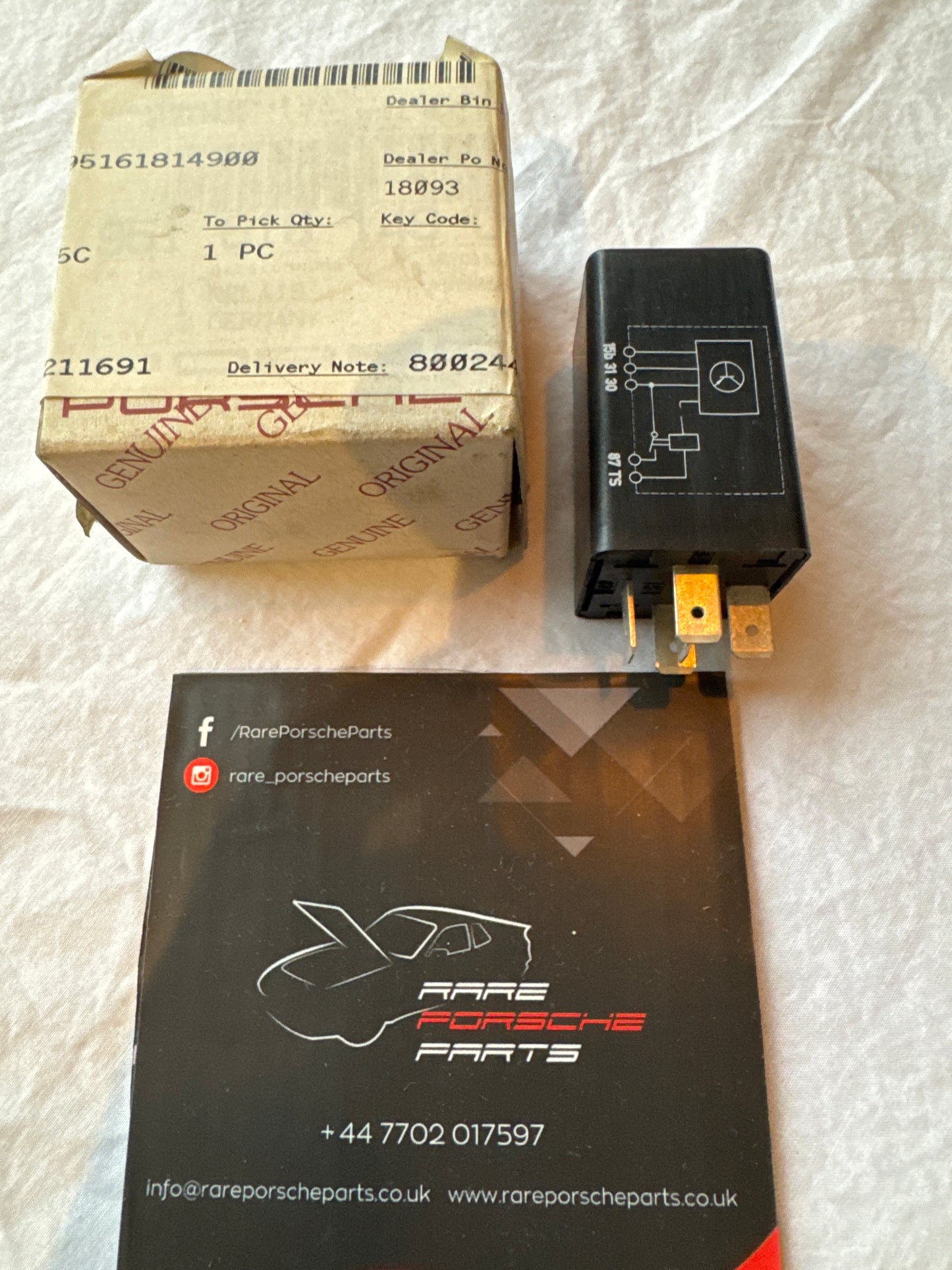 Porsche 944 Turbo Auxiliary Water Pump Relay 95161814900 NOS