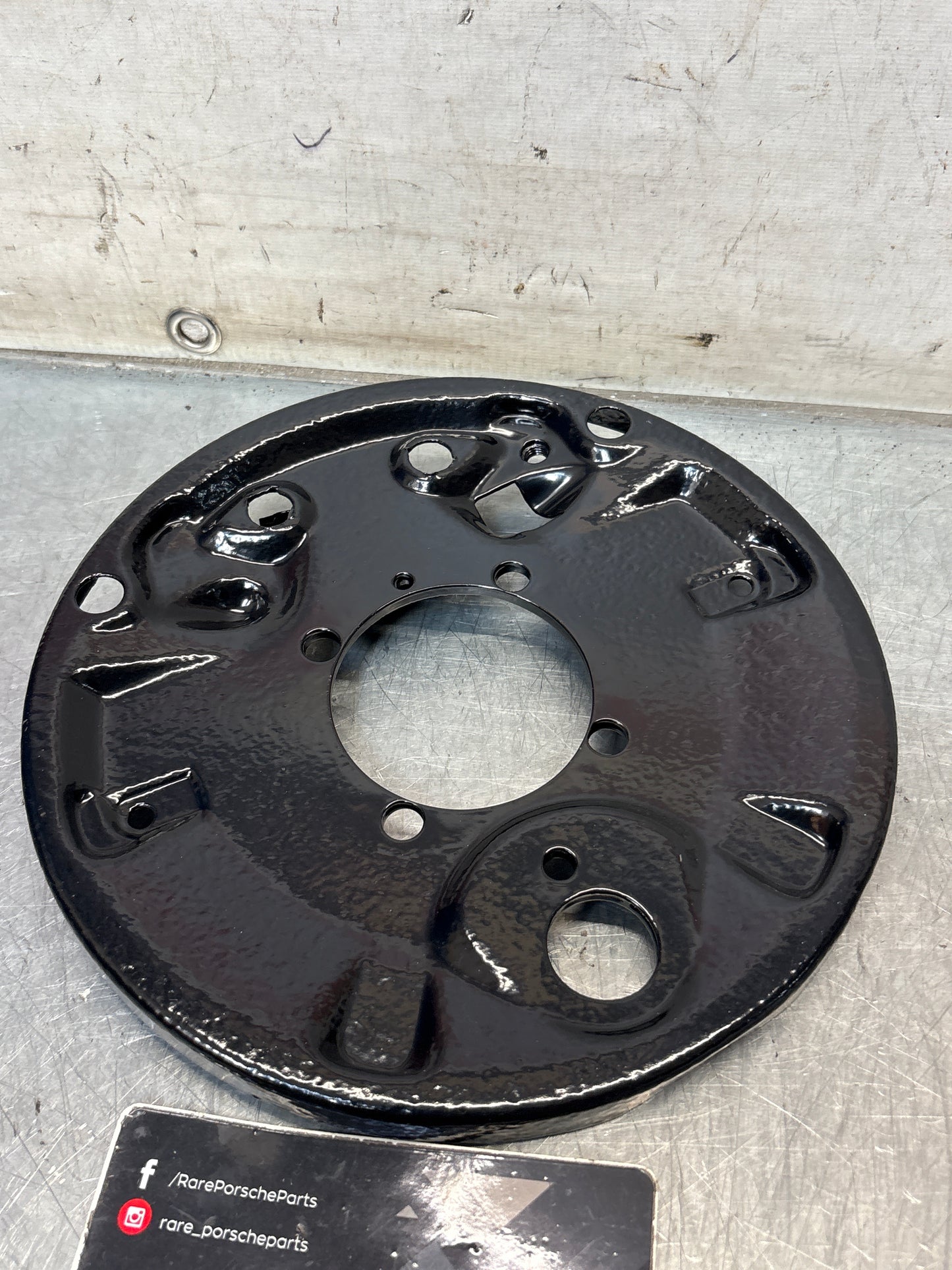 Porsche 924 rear right brake dust shield, refurbished 113609440E