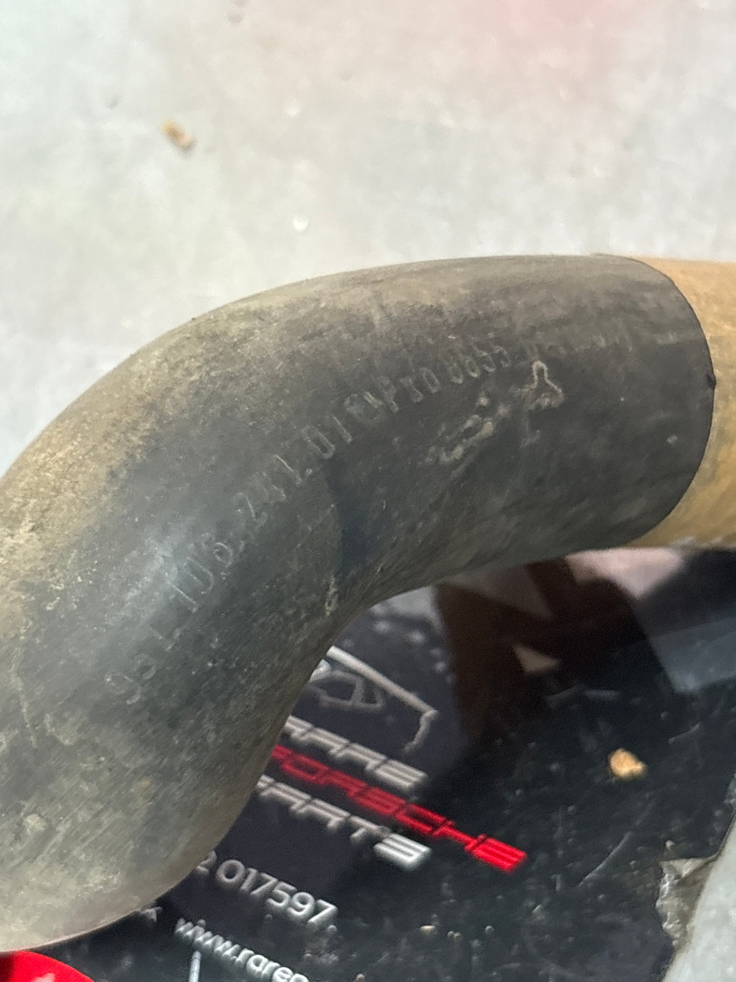 Porsche 944 turbo TOP RIGHT to engine radiator hose, used 95110624101