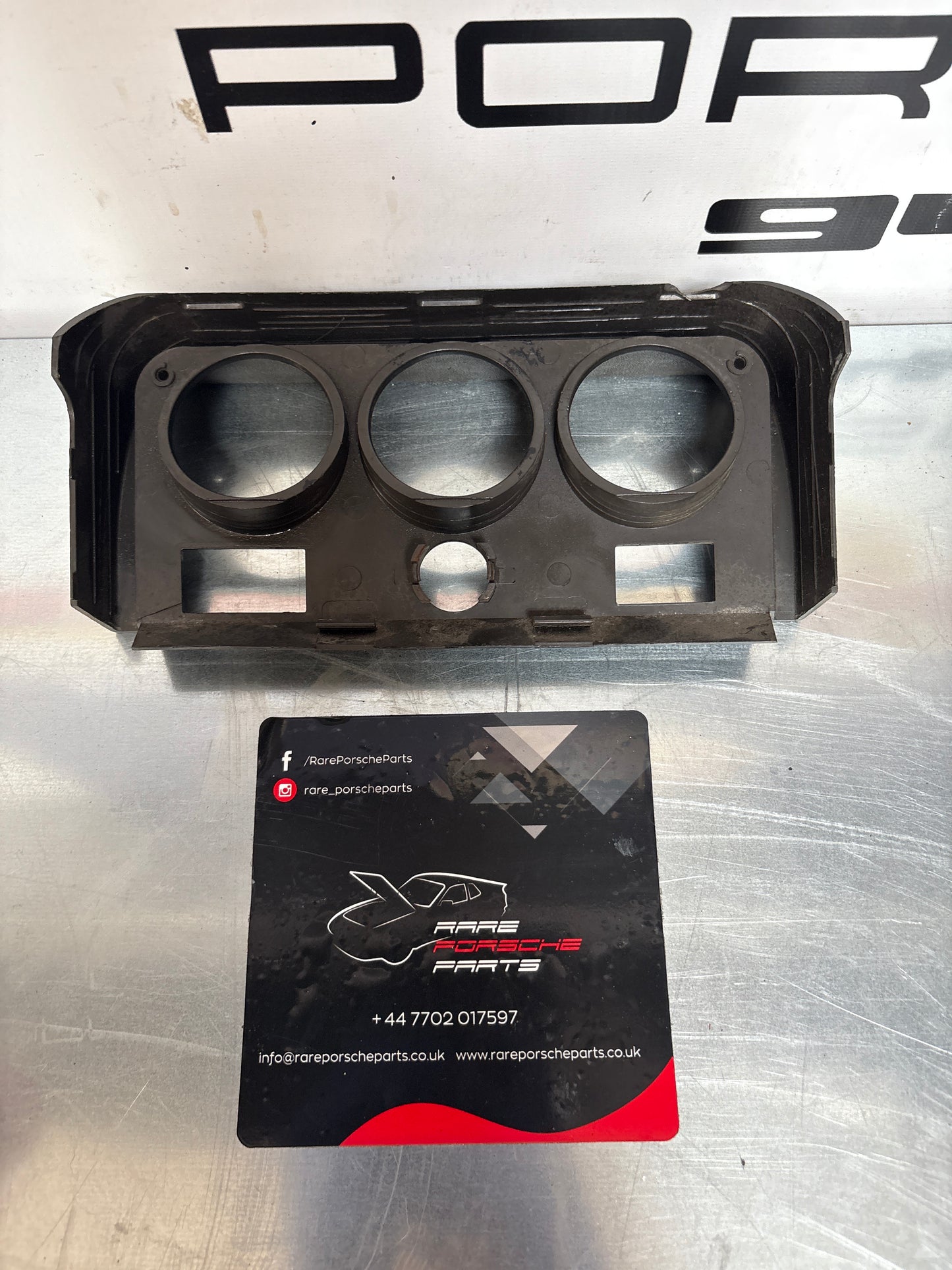 Porsche 924 centre console clock/gauge mounting panel in Grey/Black 477857977, used