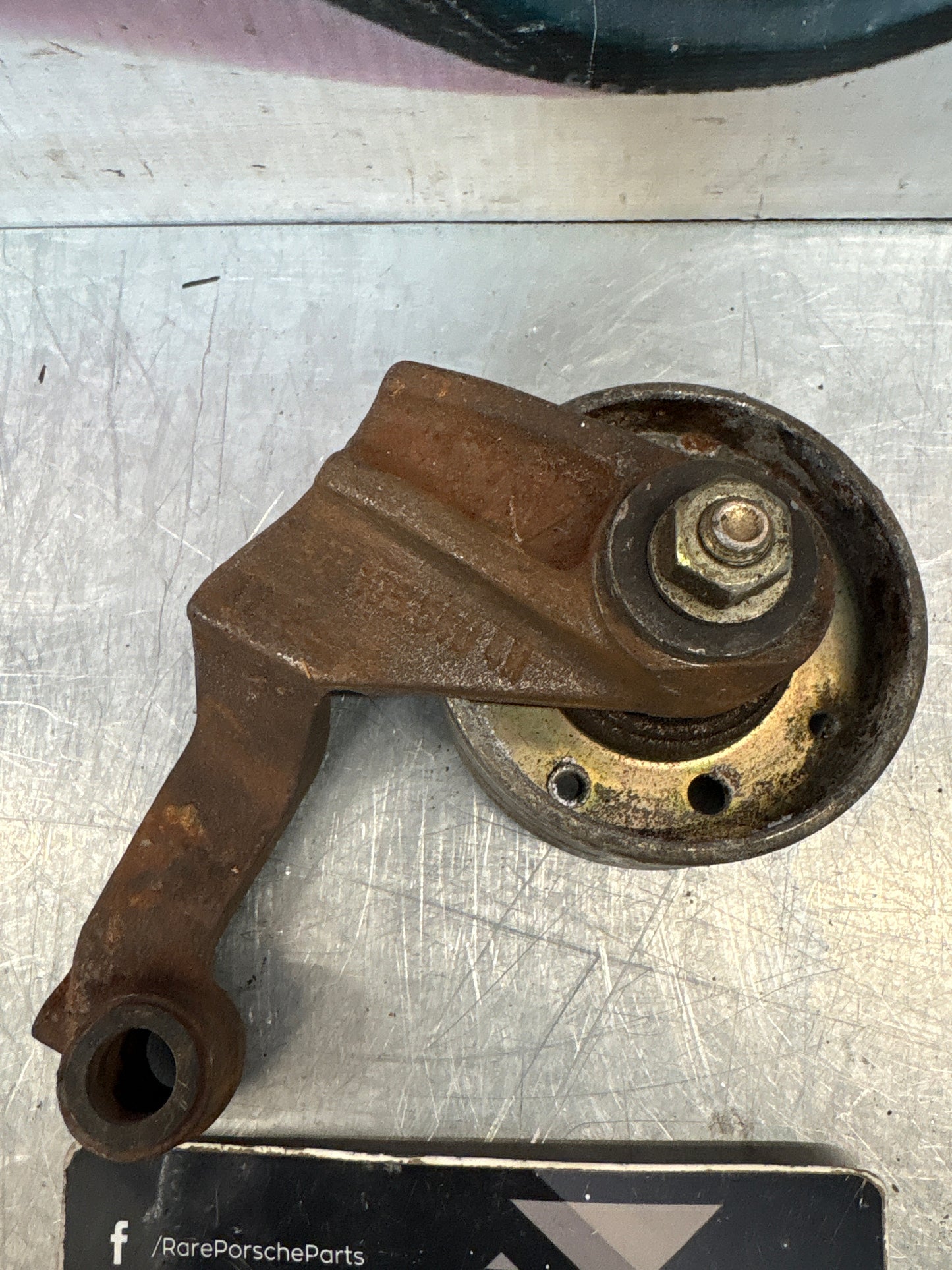 Porsche 928 belt tensioner bracket, used 9281055404R / 92810554004