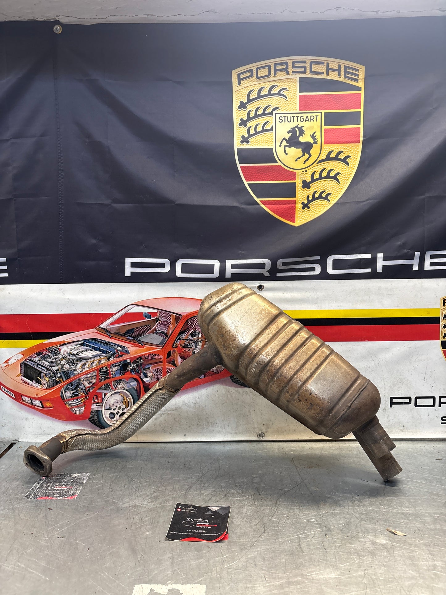 Porsche Boxster 981 main muffler, used 98111123101