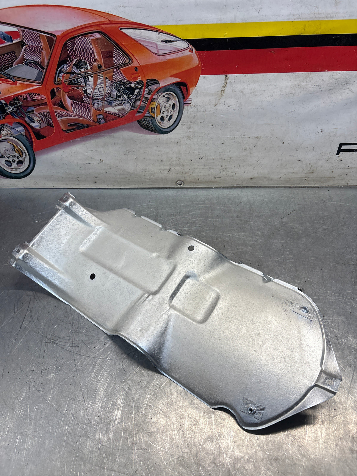 Porsche late 944 exhaust heat shield 94450313900, refurbished