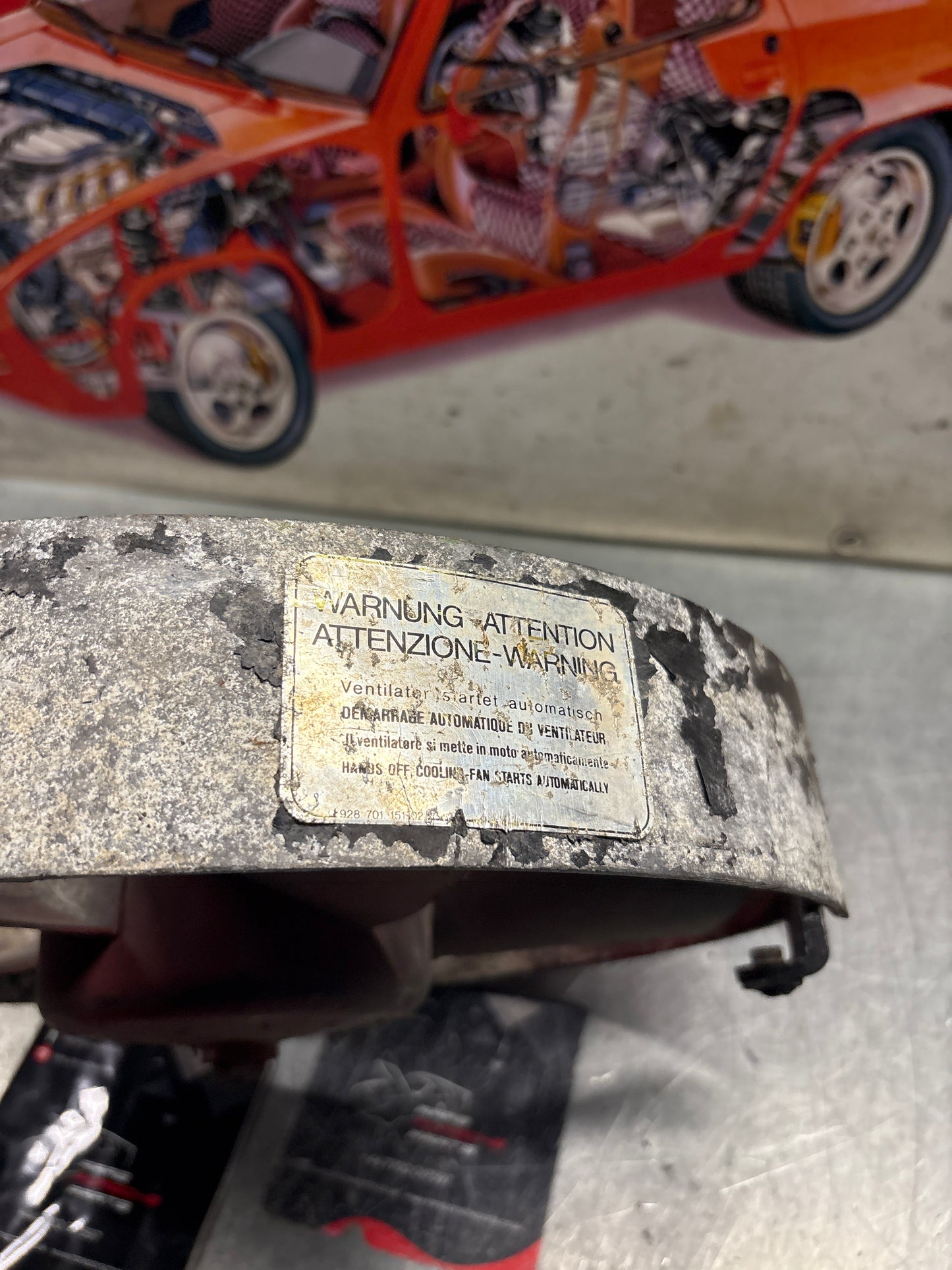 Porsche 928, -79 Air conditioner condenser cooling fan, genuine 92862410300 used