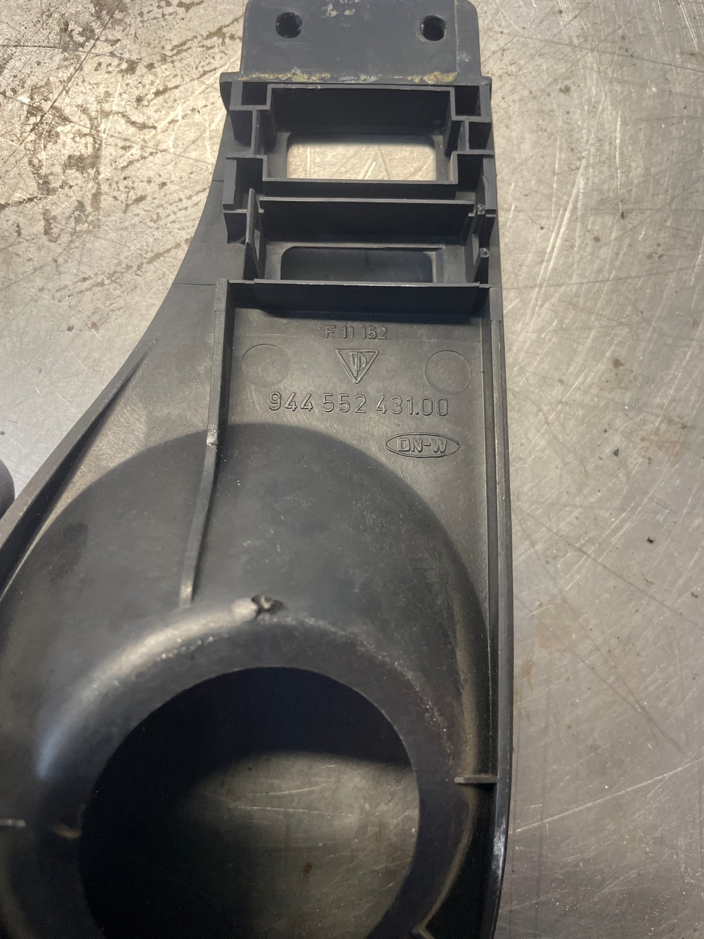 Porsche 944 LHD key ignition surround dash trim, black, used 94455243100