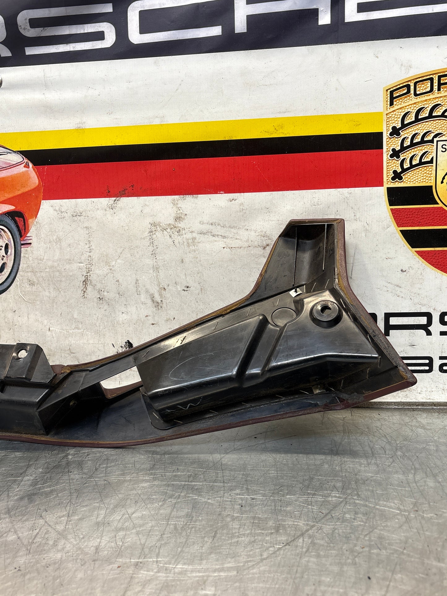 Porsche 928 burgundy door armrest, right, off side, 92855510203, used