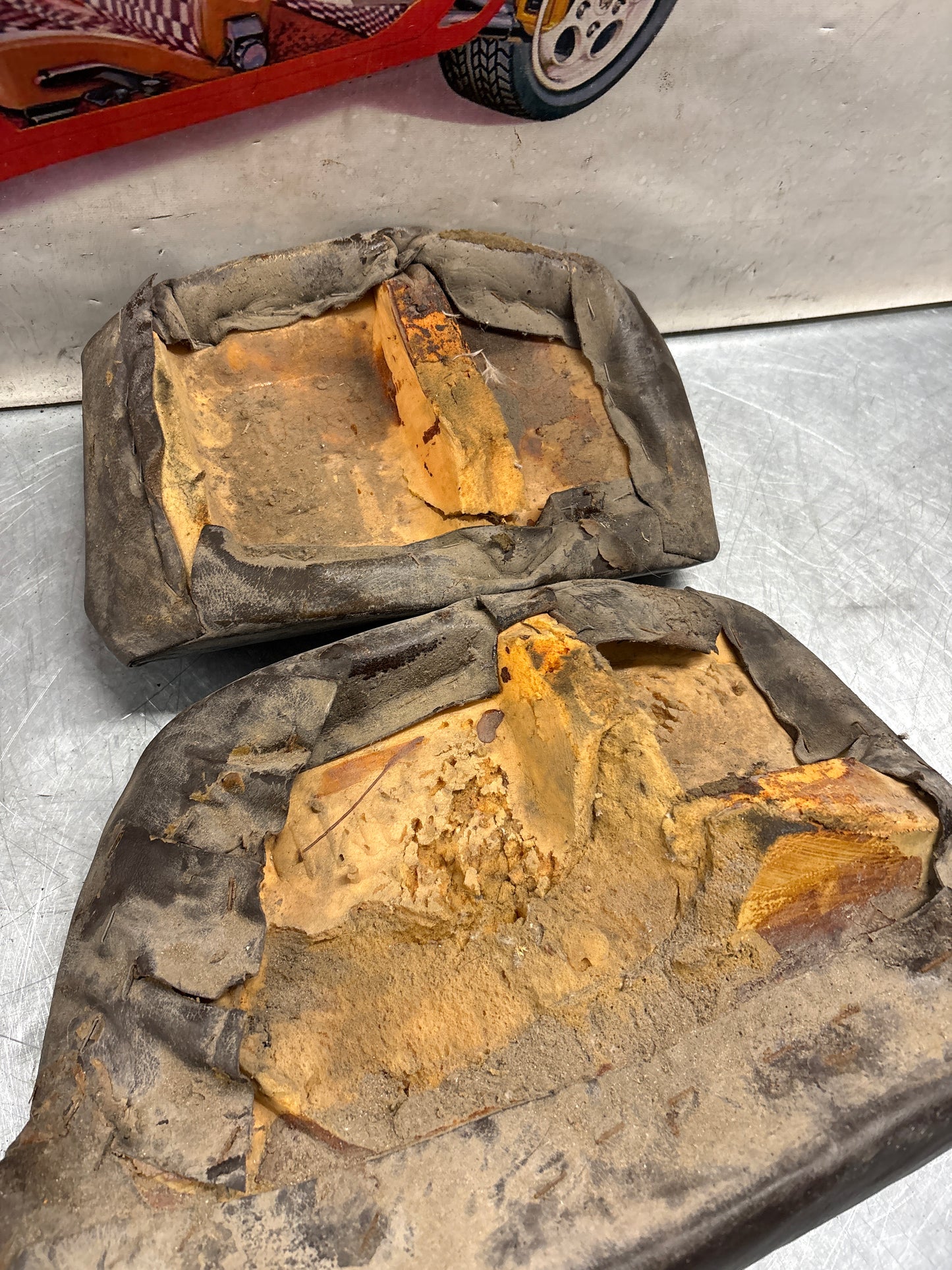 Porsche 928 rear left seat and center cushion, used, brown 92852205951 / 92852208751