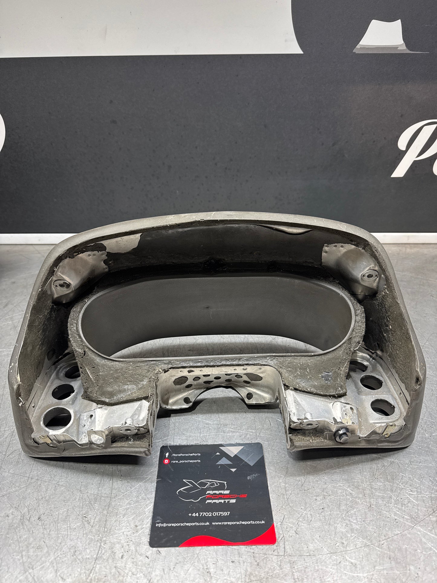 Porsche 928 speedometer cluster frame, grey, used 92855203102