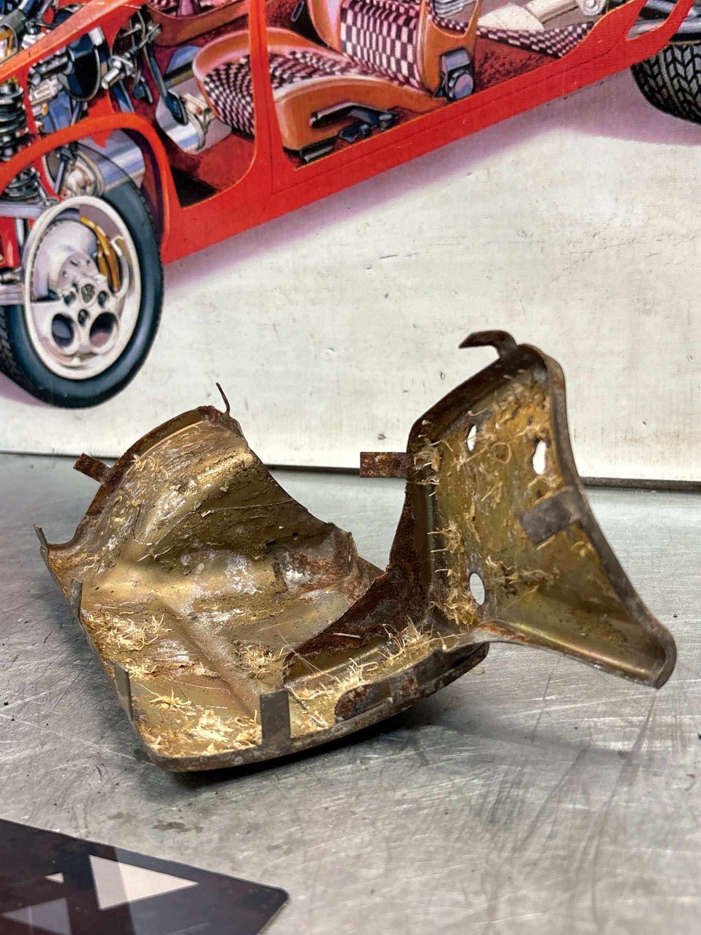 Porsche 928 78-82 mount cover heat shield plate right side, used 92837505601