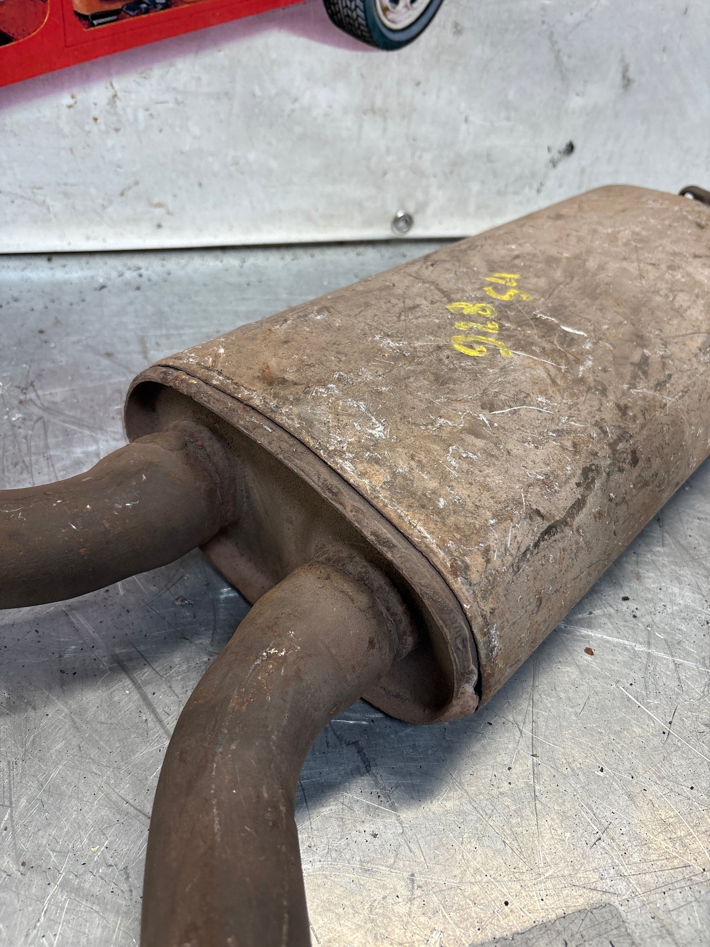 Porsche 928 front muffler, used 92811108204