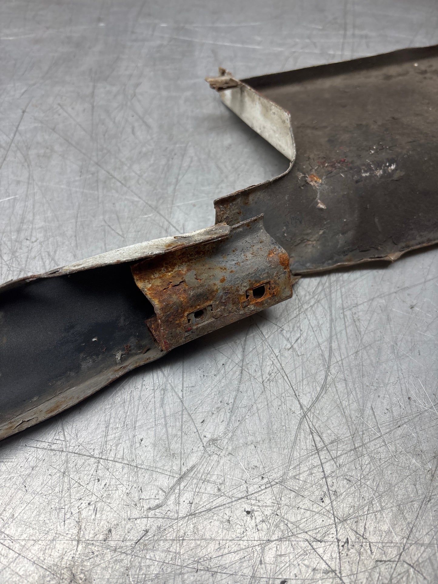 Porsche 924 Lower front valance, used, 94450303501 damaged