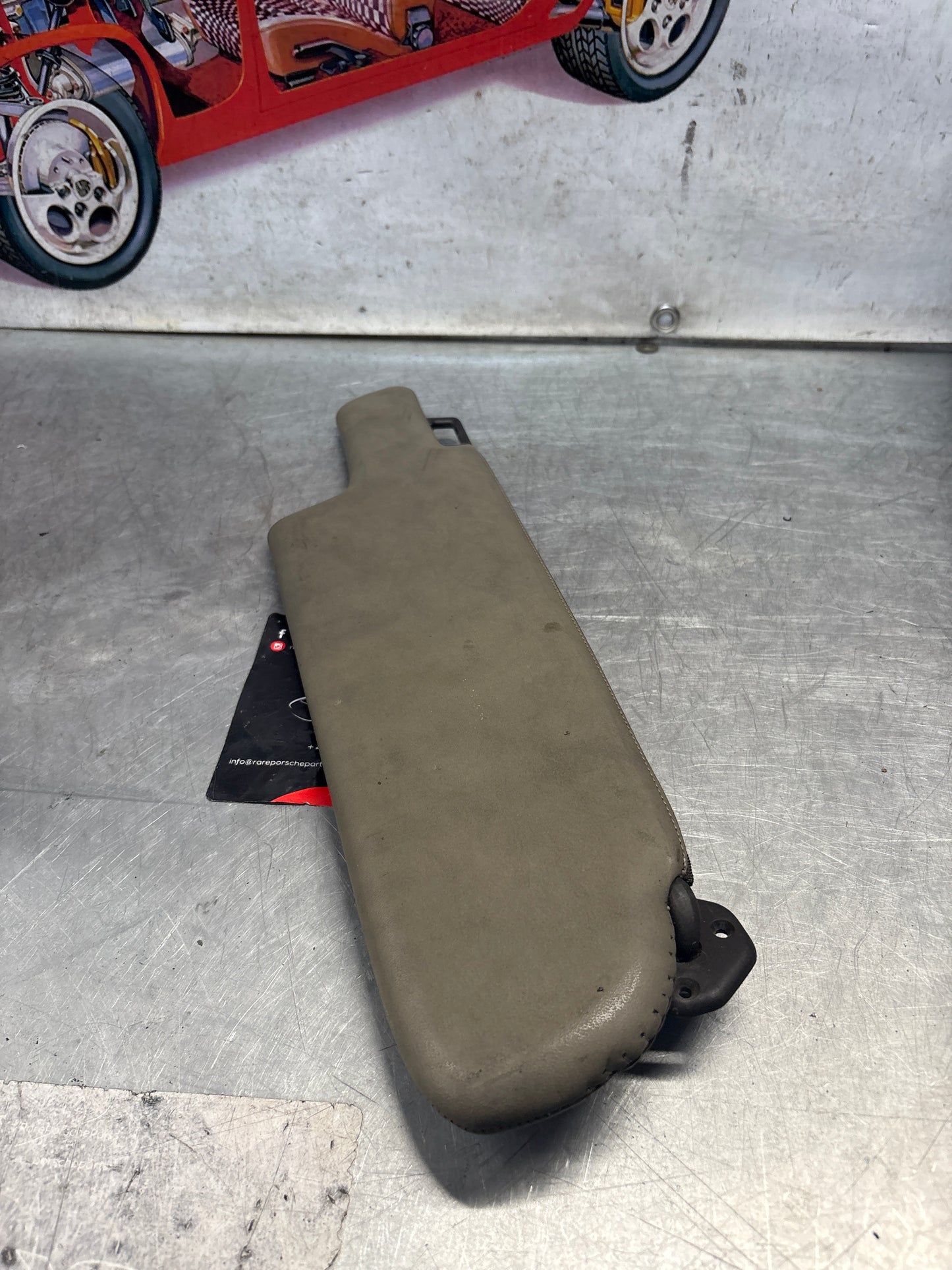 Porsche 928 grey sun visor with mirror, used, left 92873123702