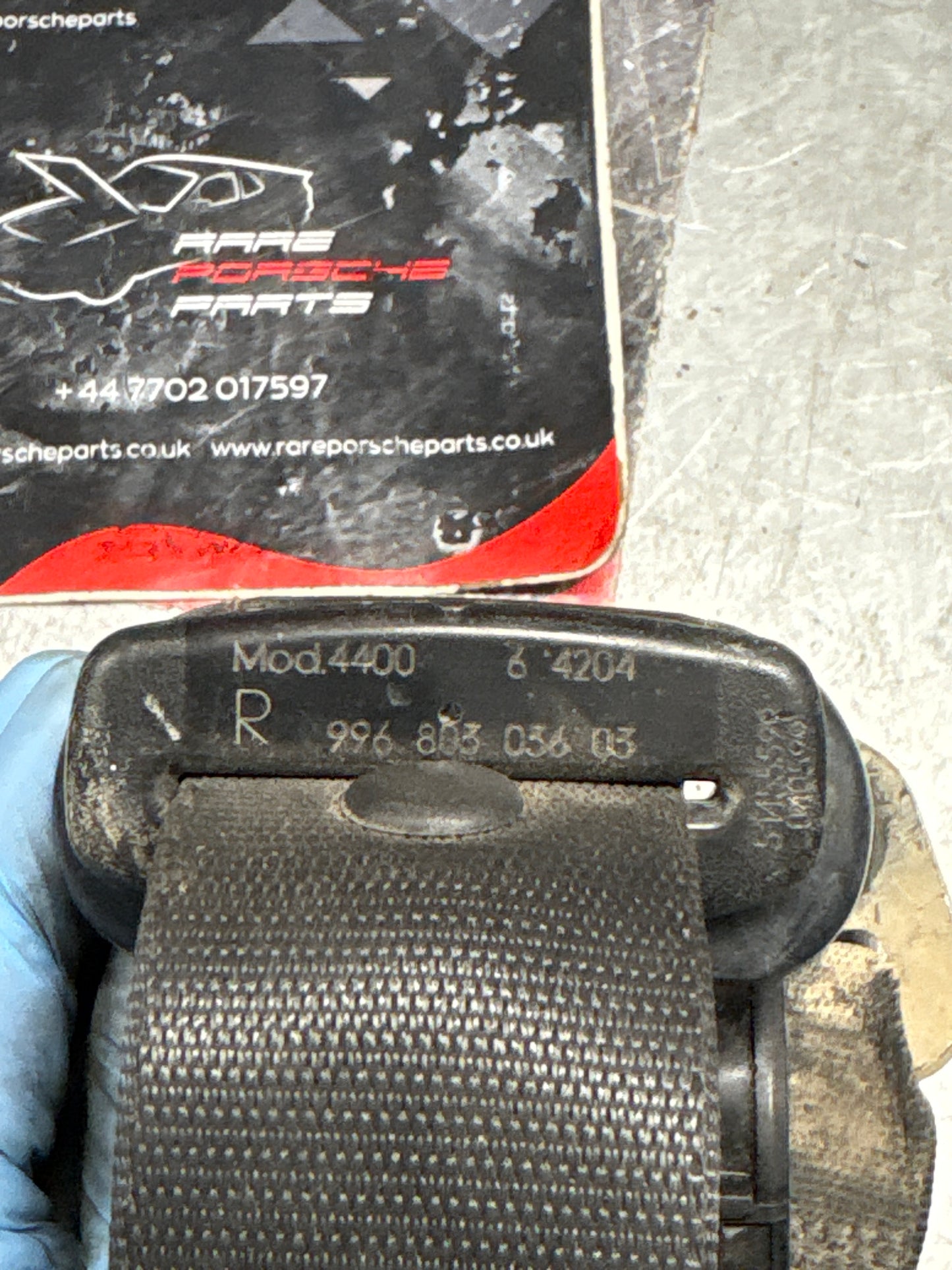 Porsche 911 996 rear right seatbelt, used 99680303603