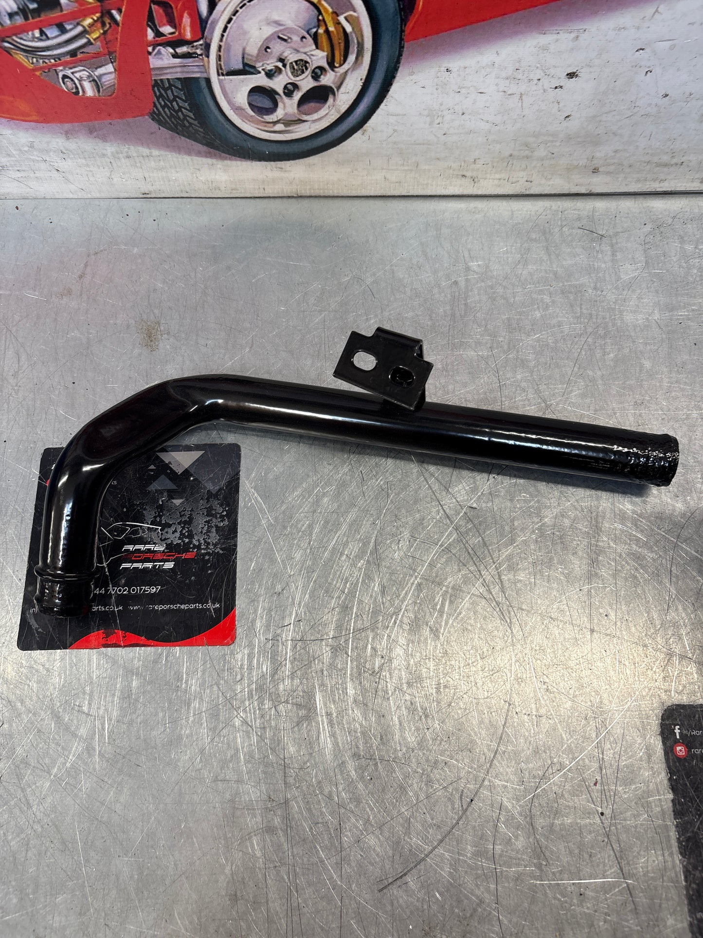 Porsche 924 turbo coolant Water tube pipe 93110605104 powder coated