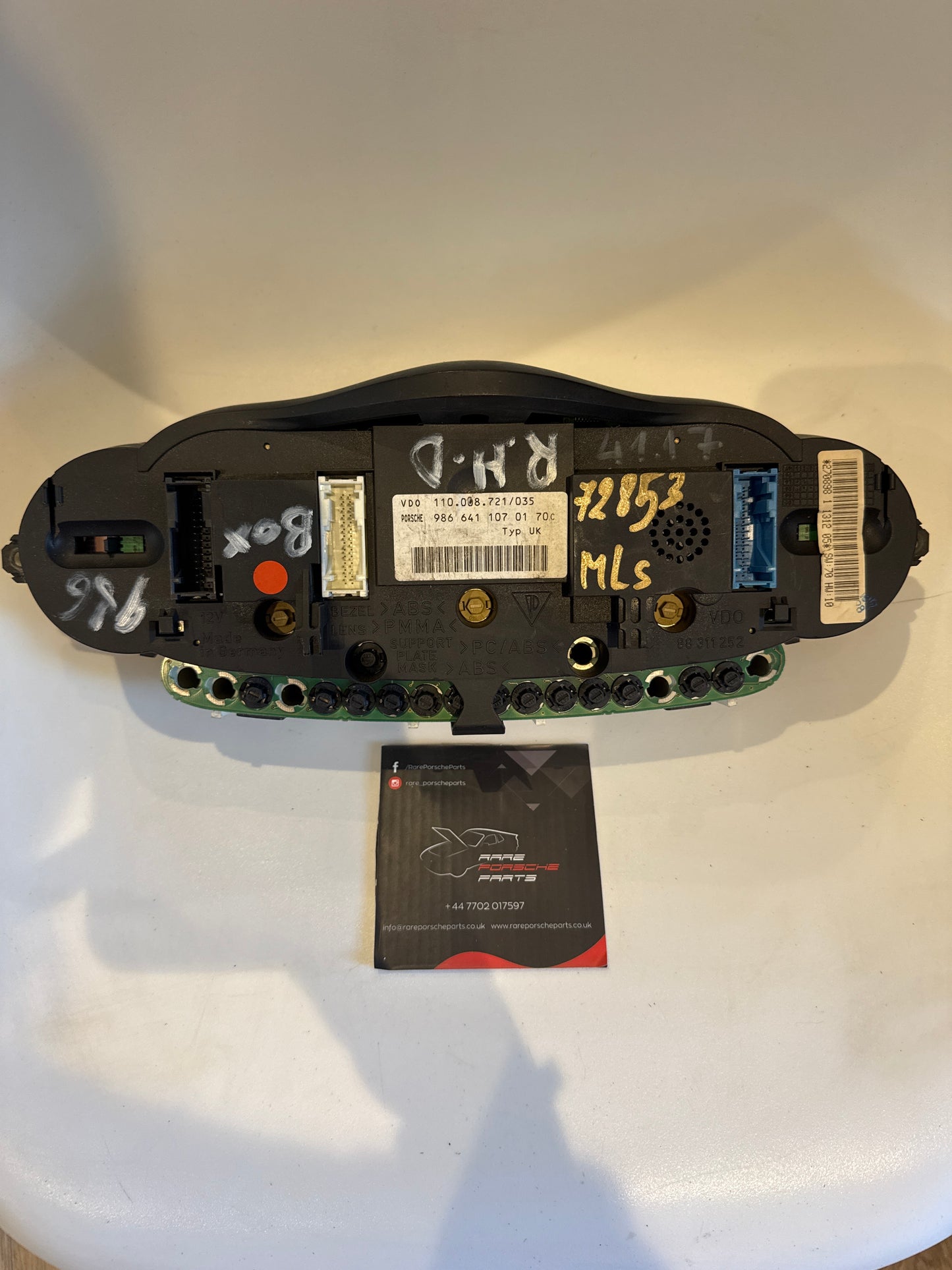 Porsche Boxter 986 Instrument Cluster, unknown mileage 9866411070170C used
